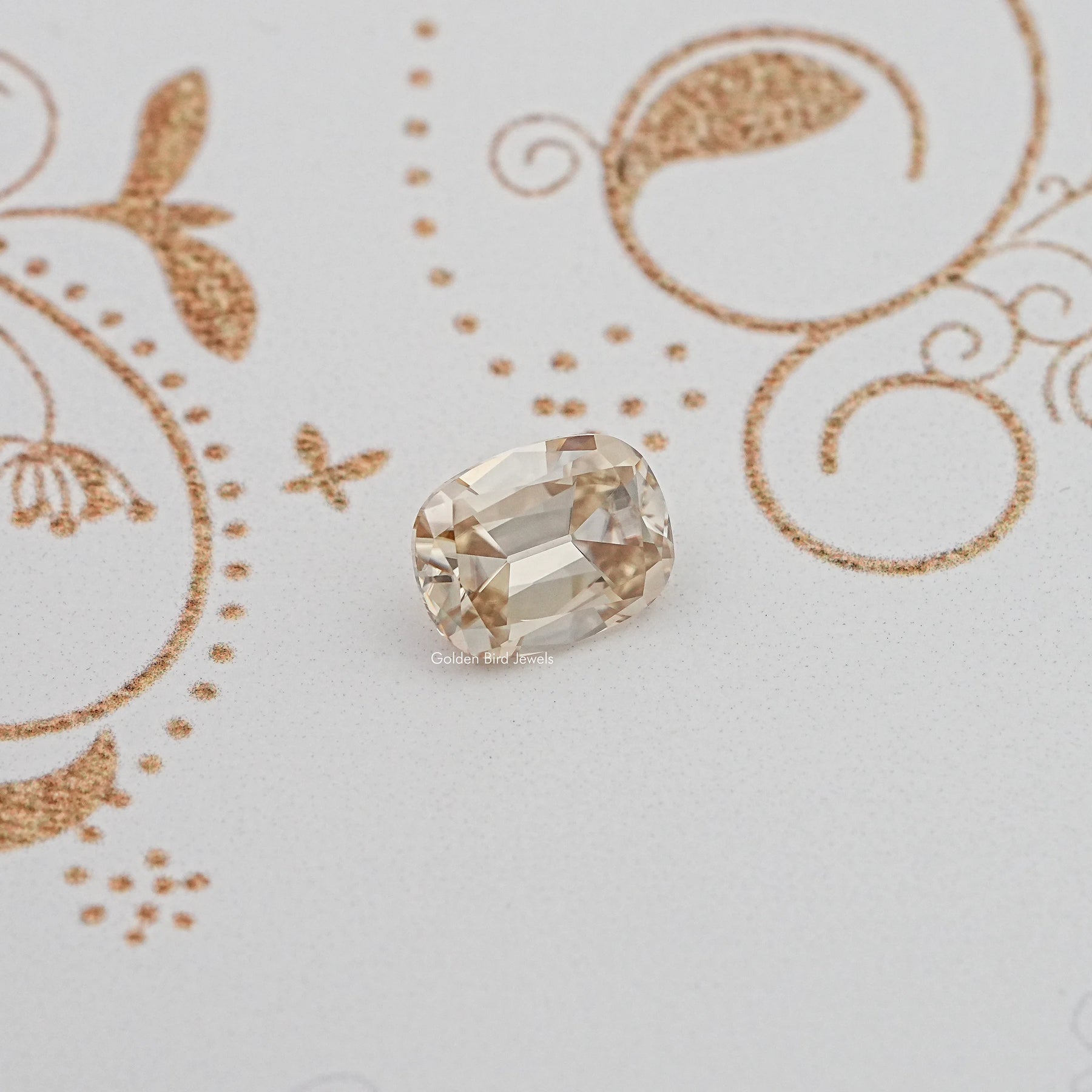 Top View of Old Mine Cushion Cut Loose Moissanite Stone