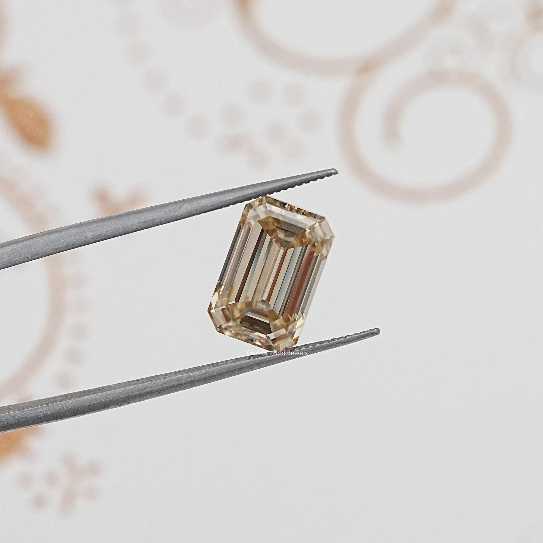 Loose Moissanite Yellow Old Mine Emerald