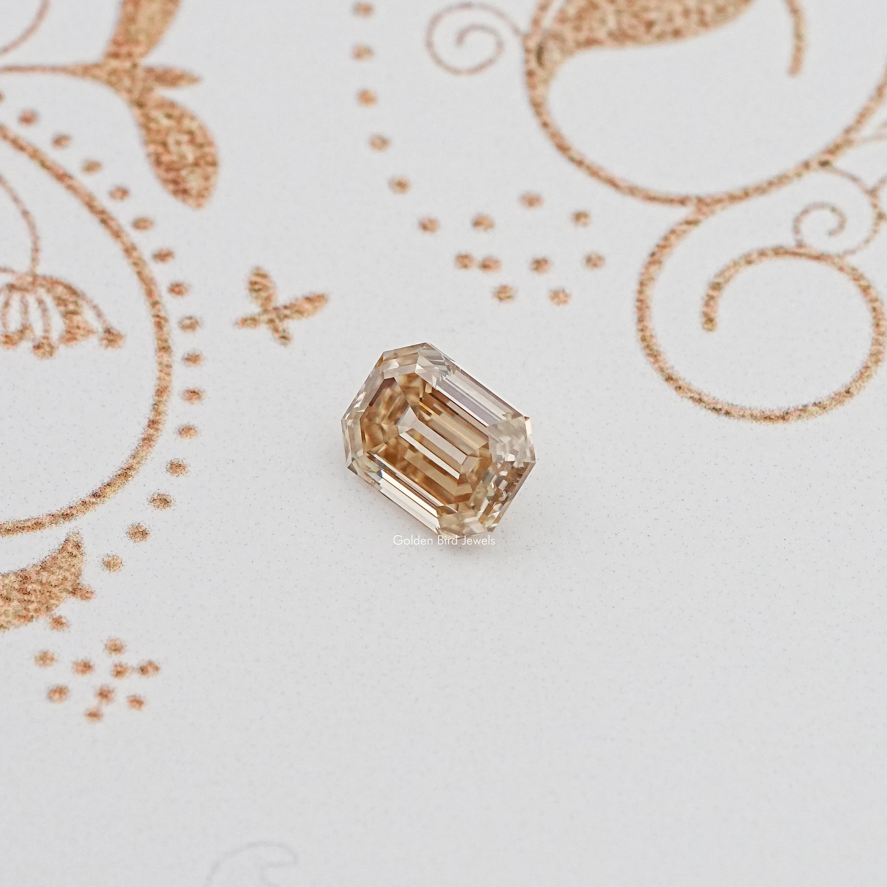 Detailed View Of Old Mine Emerald Cut Loose Moissanite Stone