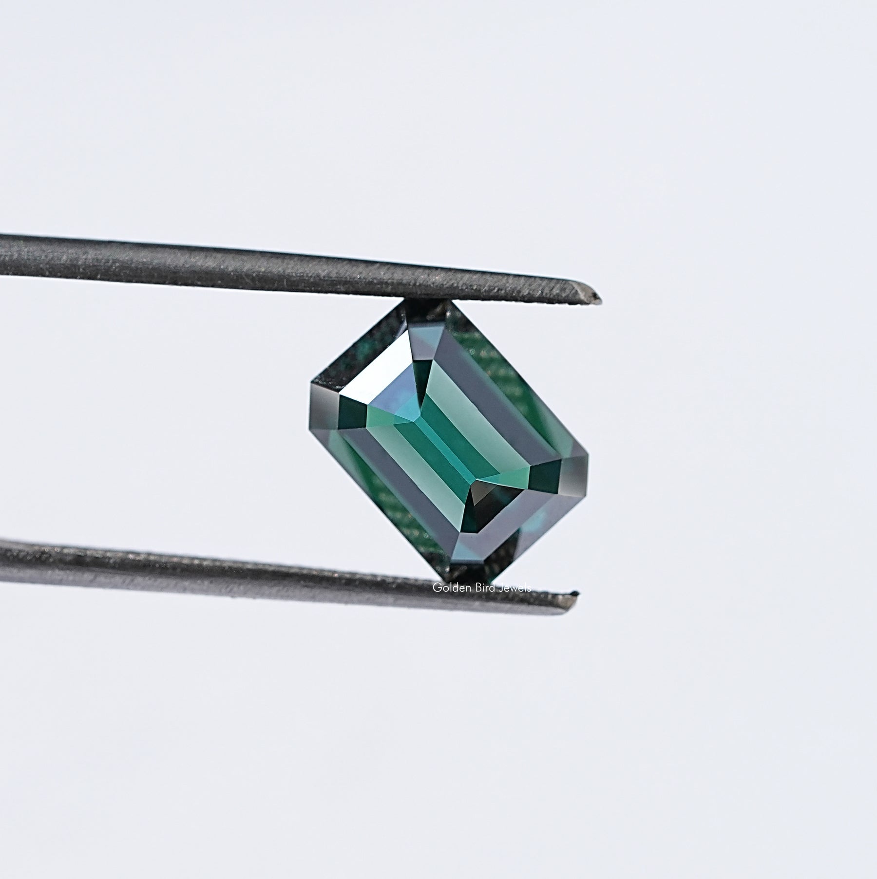 Dark Green Old Mine Emerald Cut Loose Moissanite