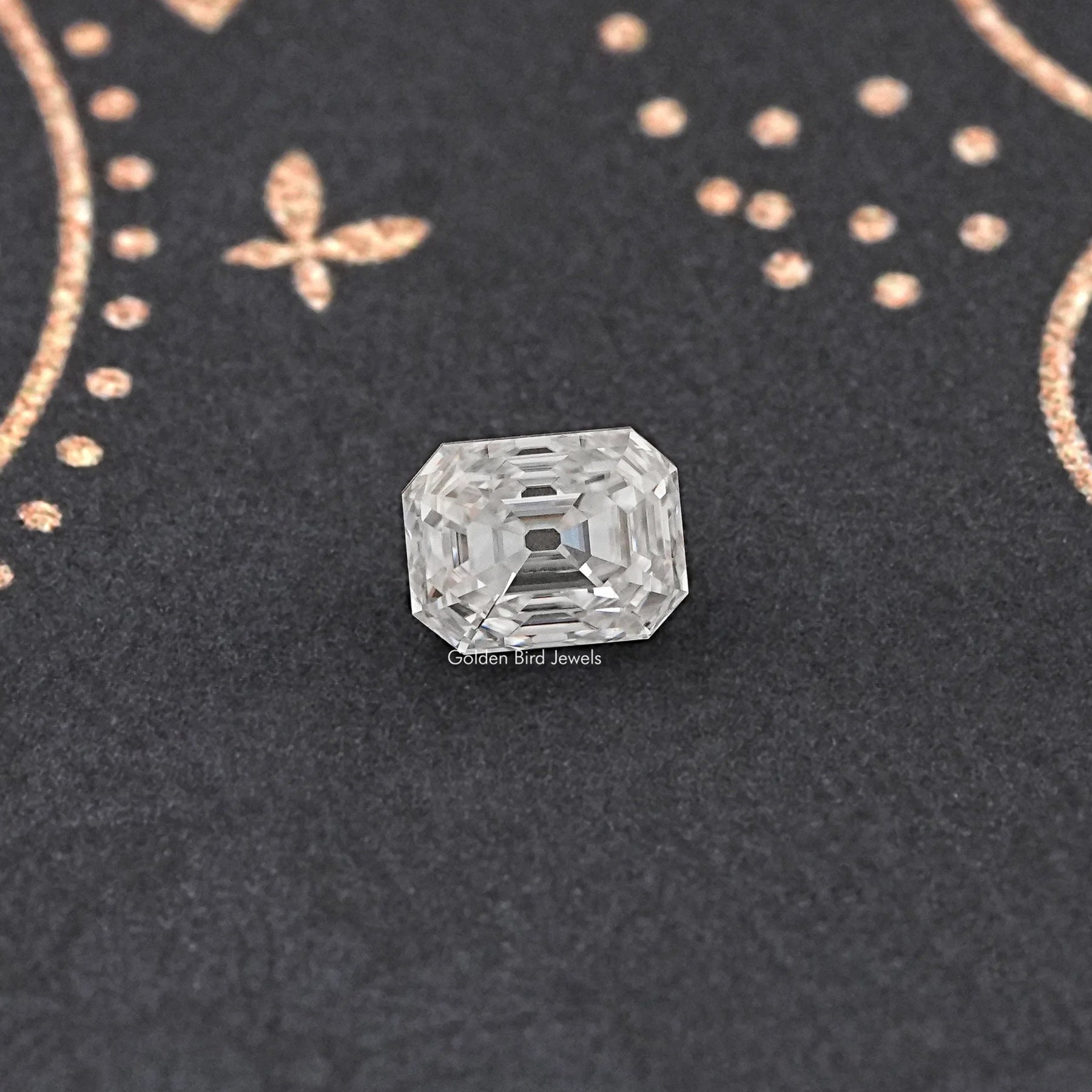 Front View Of Old Mine Emerald Loose Moissanite