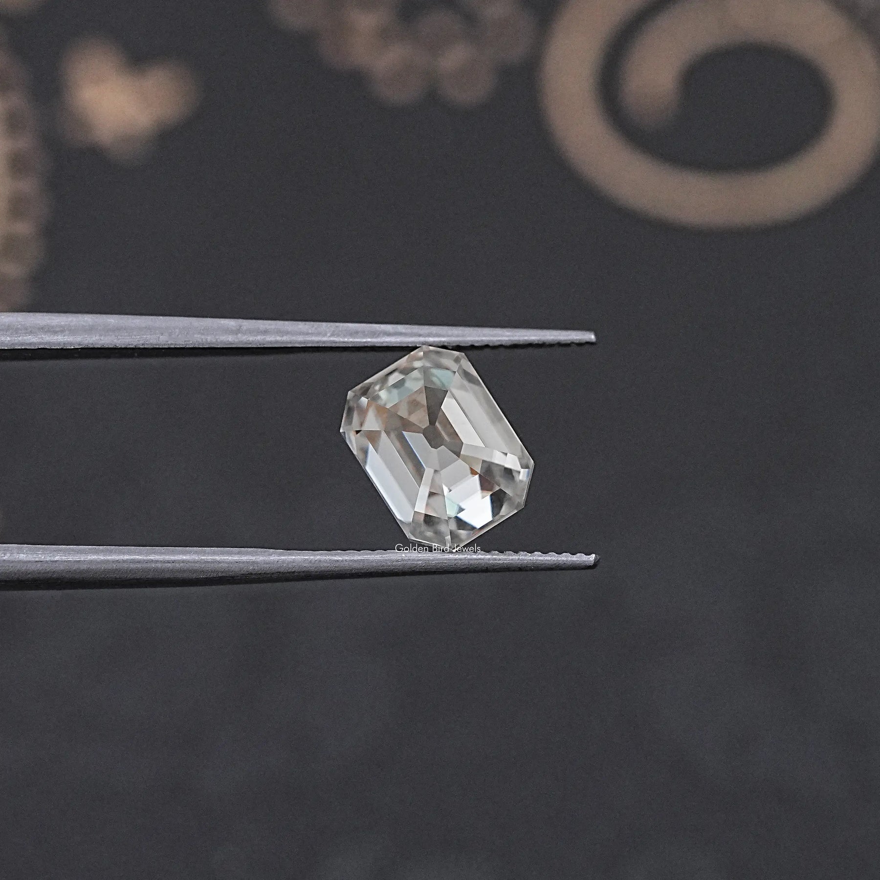 Close up View of Emerald Loose Moissanite Stone for Engagement Jewelry