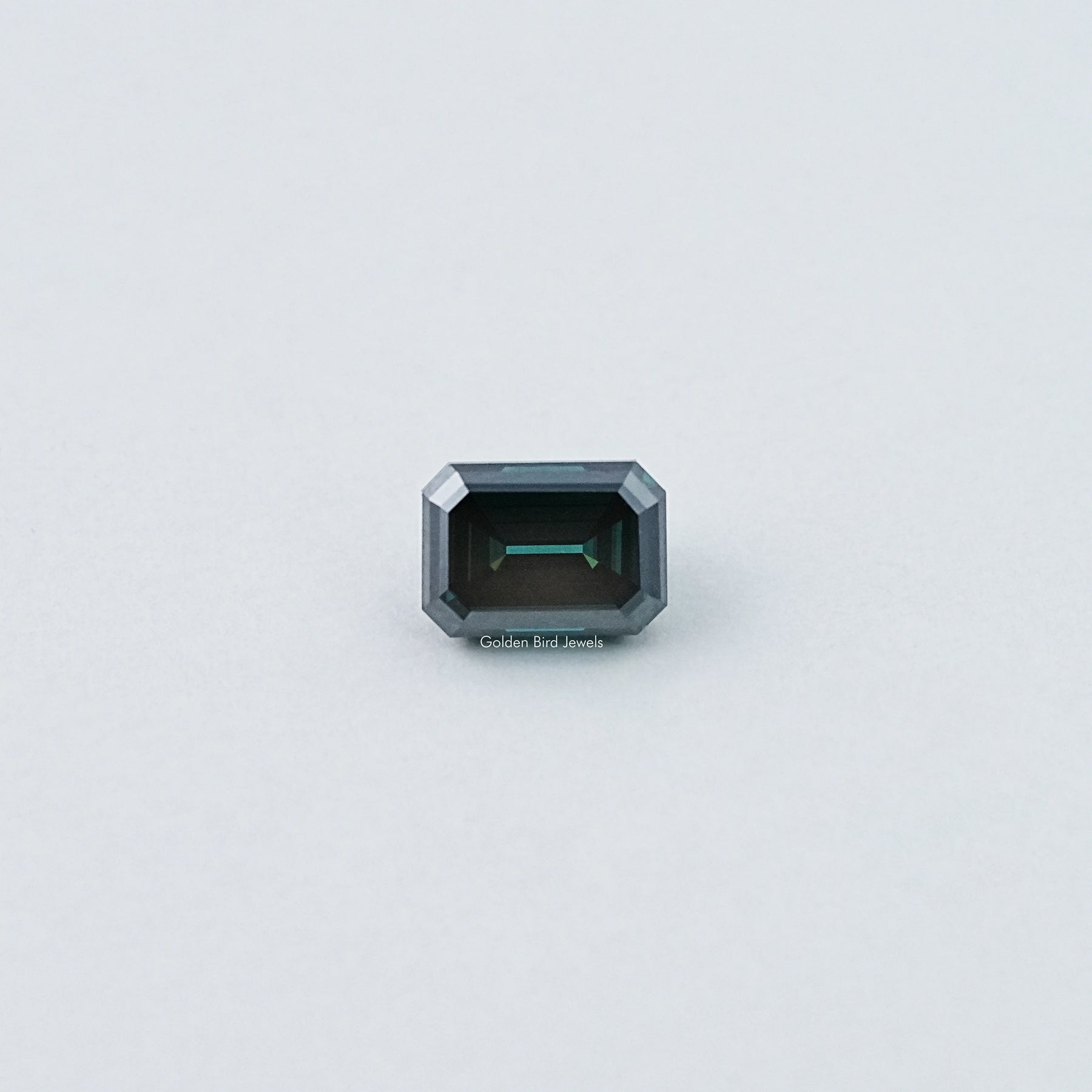 Dark Green Old Mine Emerald Cut Loose Moissanite