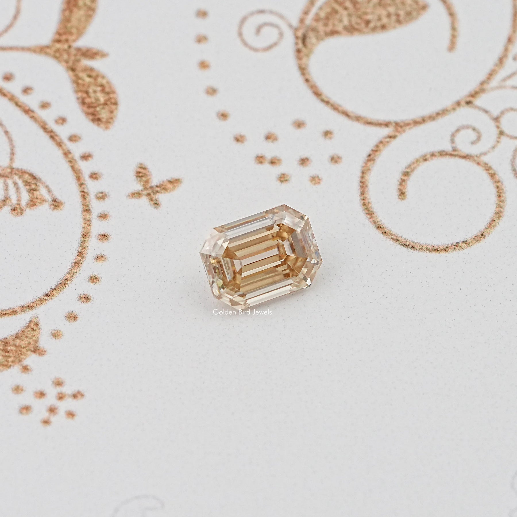 Top View of Old Mine Emerald Cut Loose Moissanite Stone