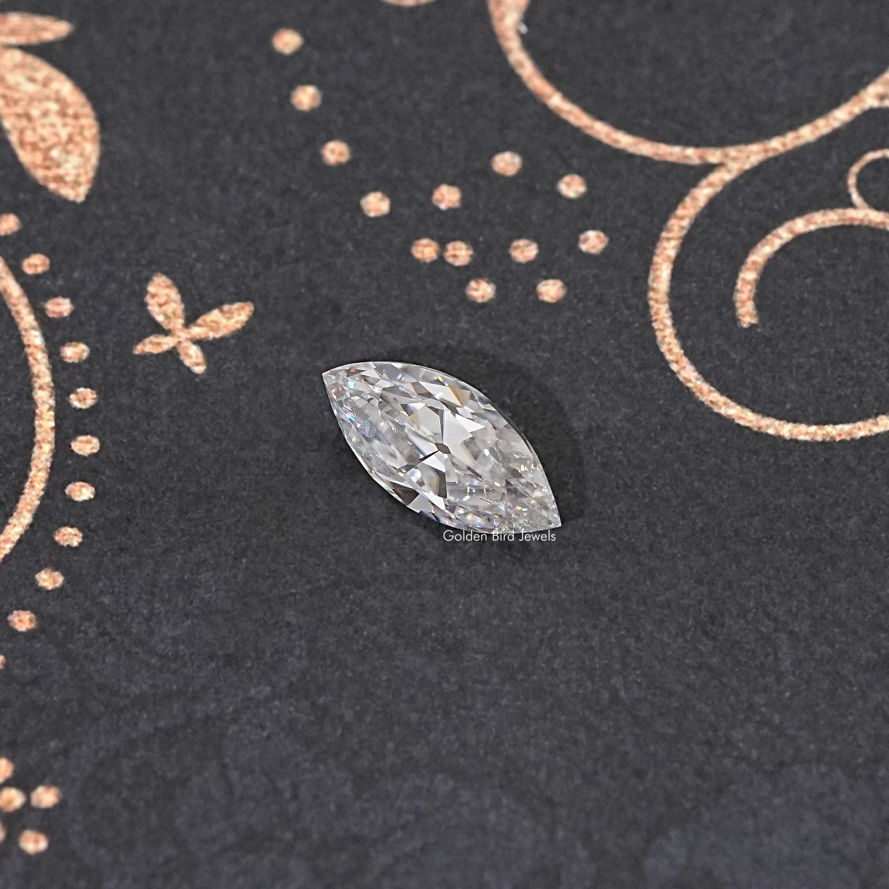 Front View Of Old Mine Marquise Cut Loose Moissanite Stone