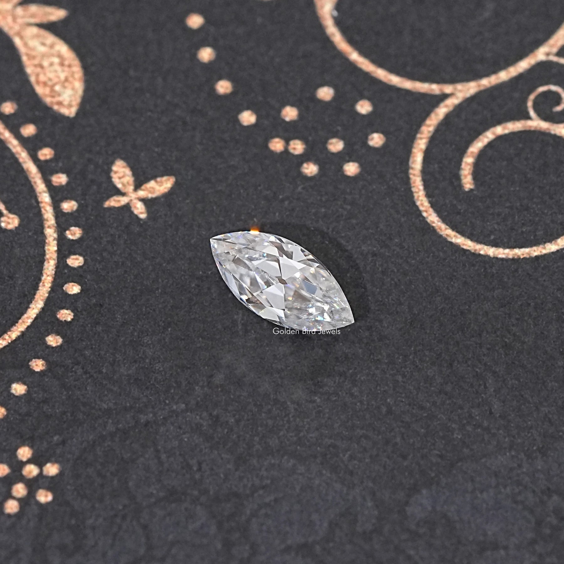 Top View of Old Mine Marquise Cut Loose Moissanite Stone
