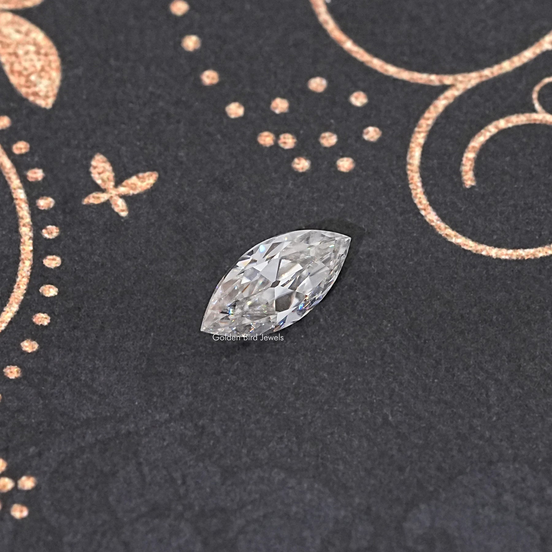 Top View of Old Mine Marquise Cut Loose Moissanite Stone