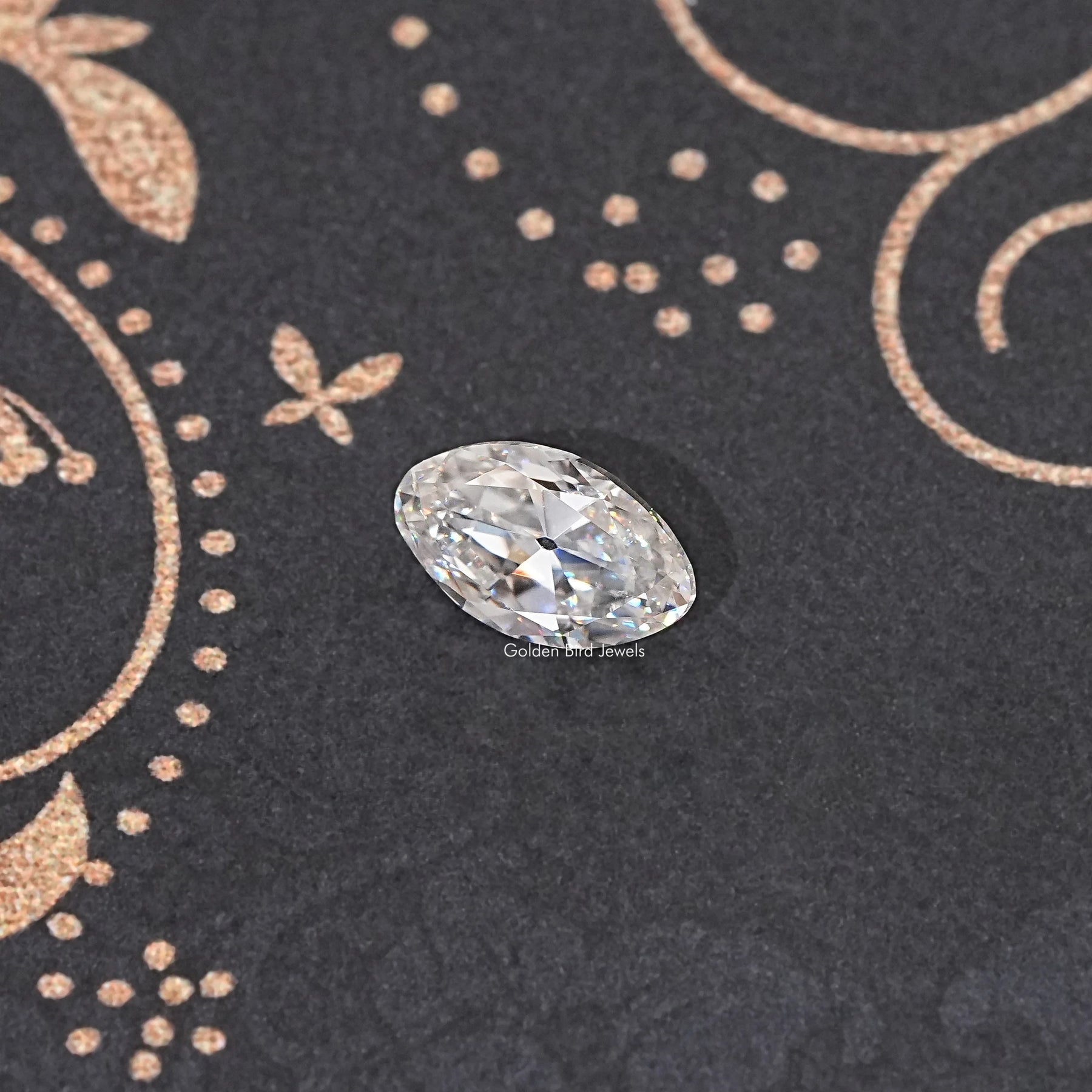 Front View Of Old Mine Moval Cut Loose Moissanite Stone