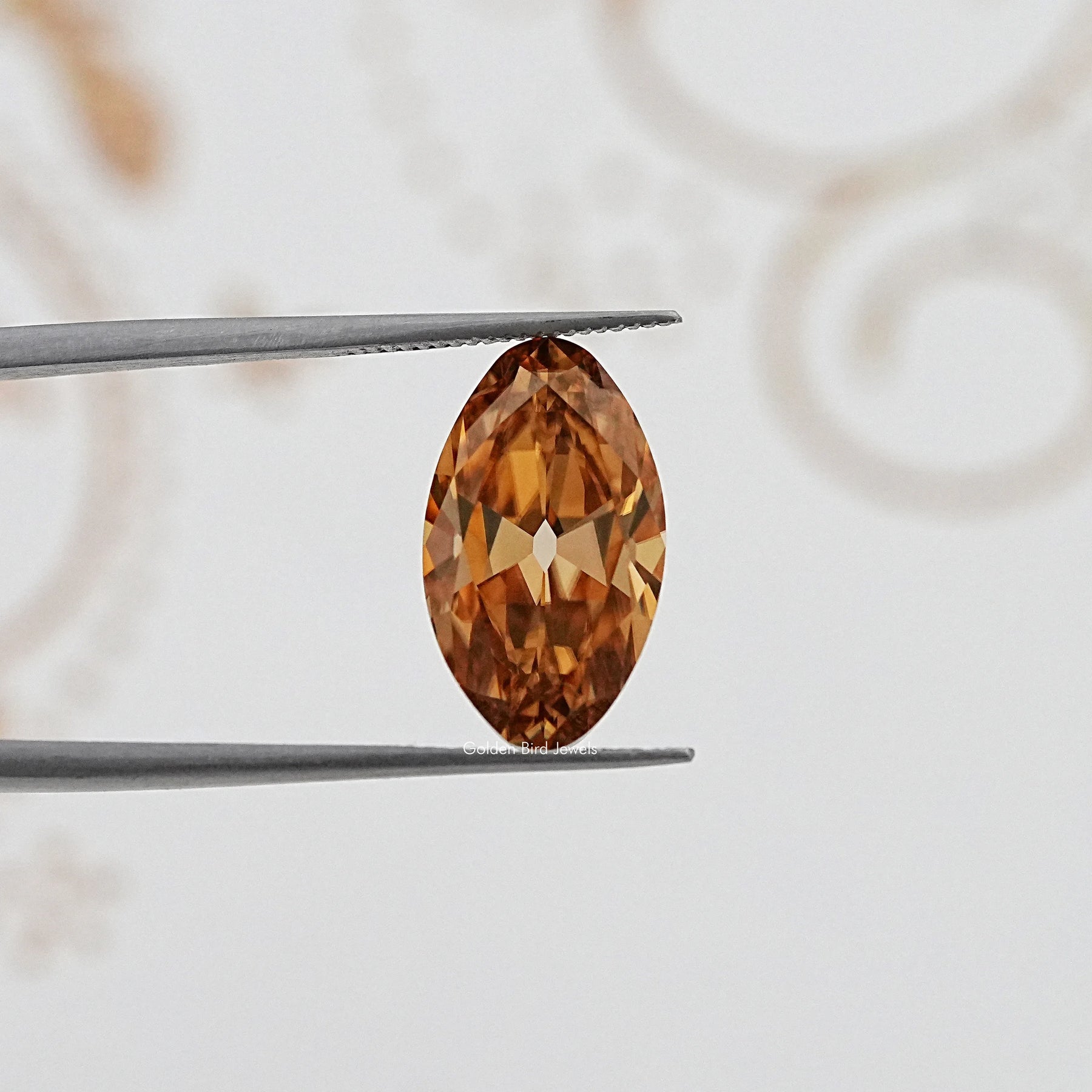 In Tweezer View Of Old Mine Moval Cut Loose Moissanite Stone