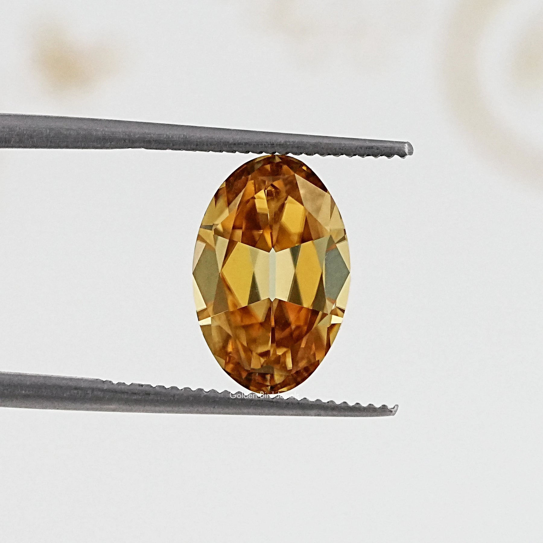 Champagne Old Mine Oval Cut Loose Moissanite