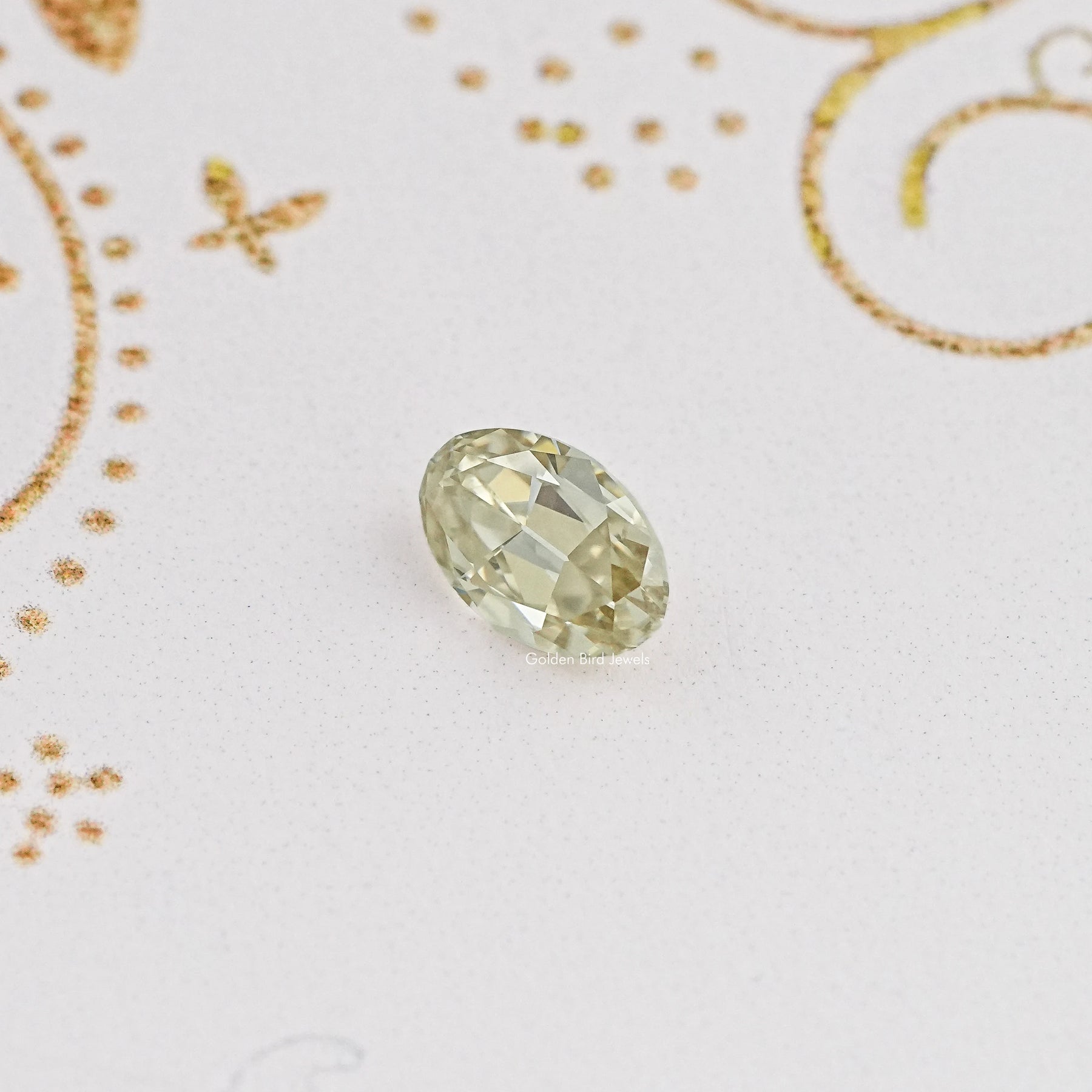 Yellow Old Mine Oval Loose Moissanite