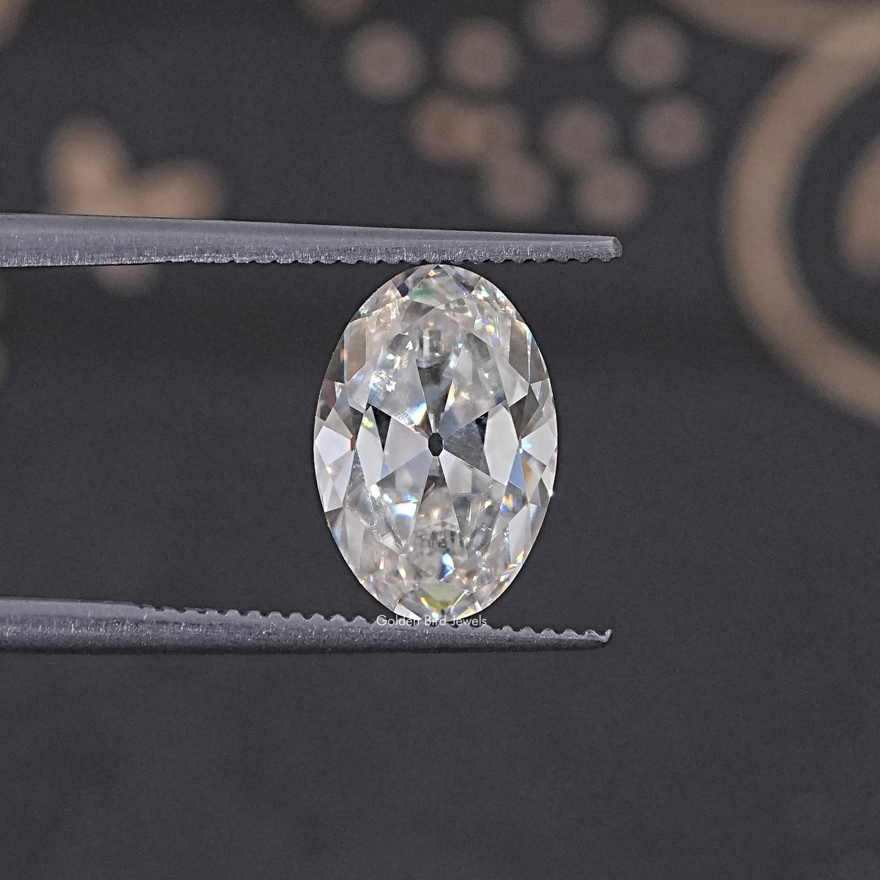 Near Colorless Old Mine Oval Loose Moissanite