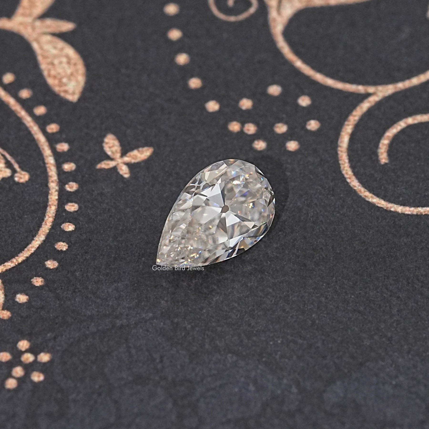 Off White Old Mine Pear Loose Moissanite