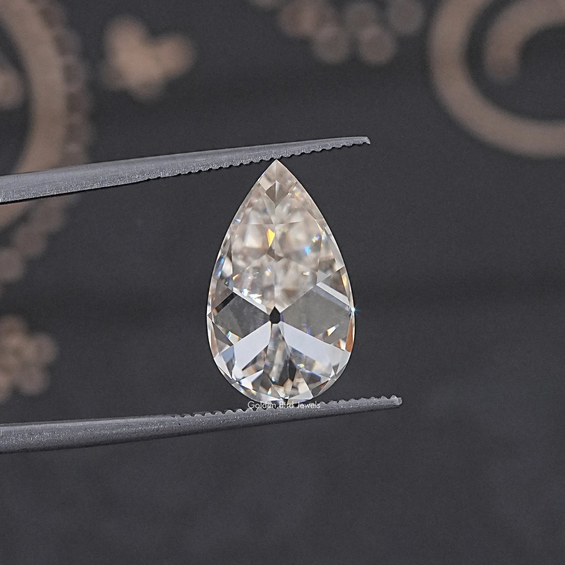 Off White Old Mine Pear Loose Moissanite