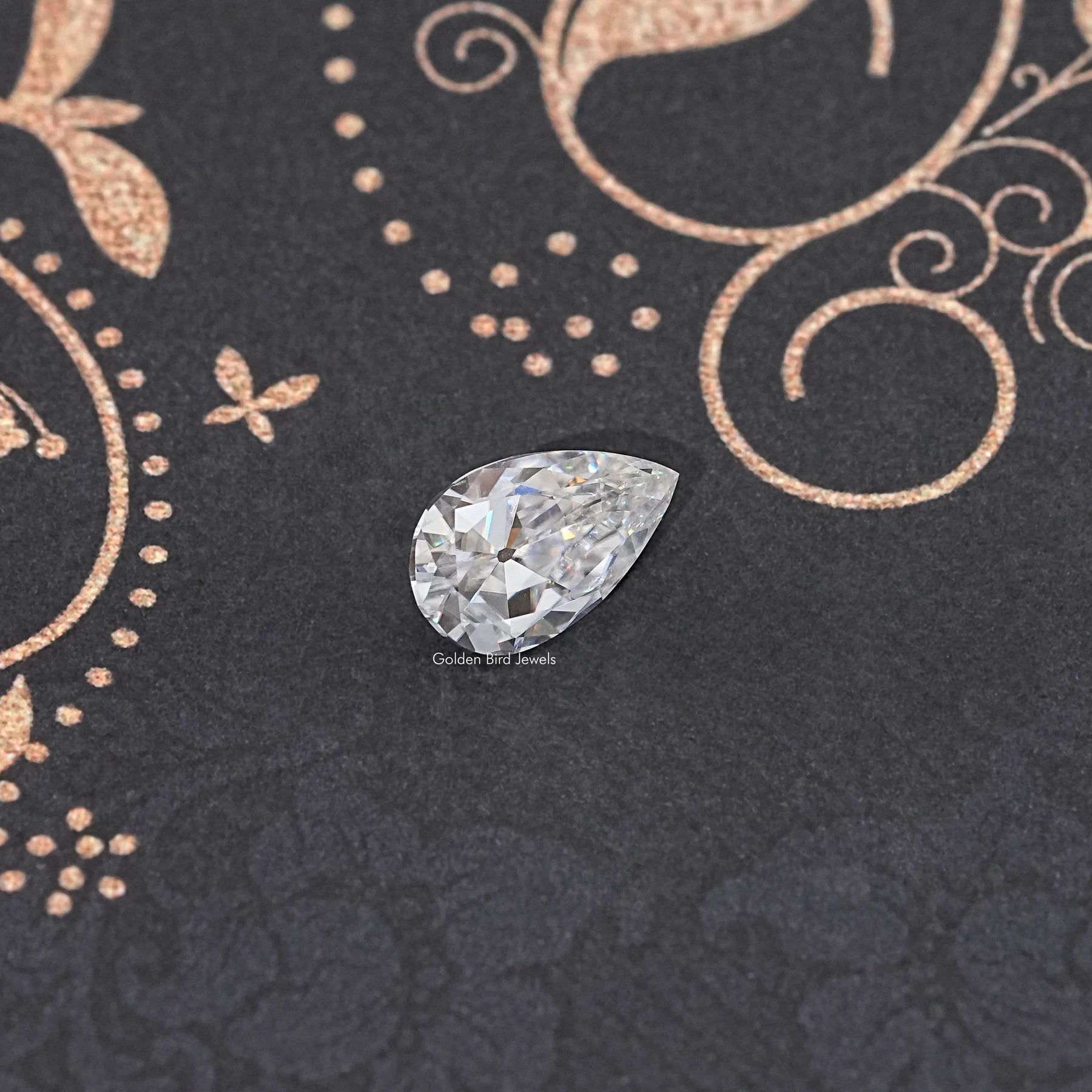 Front View Of Old Mine Pear Cut Loose Moissanite Stone