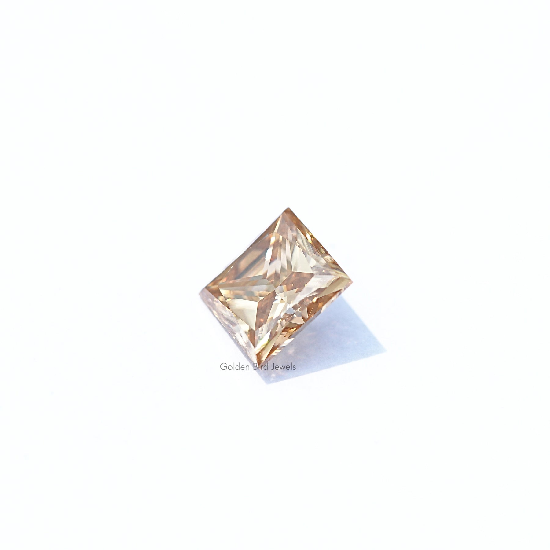 Side View Of Moissanite Princess Cut Loose