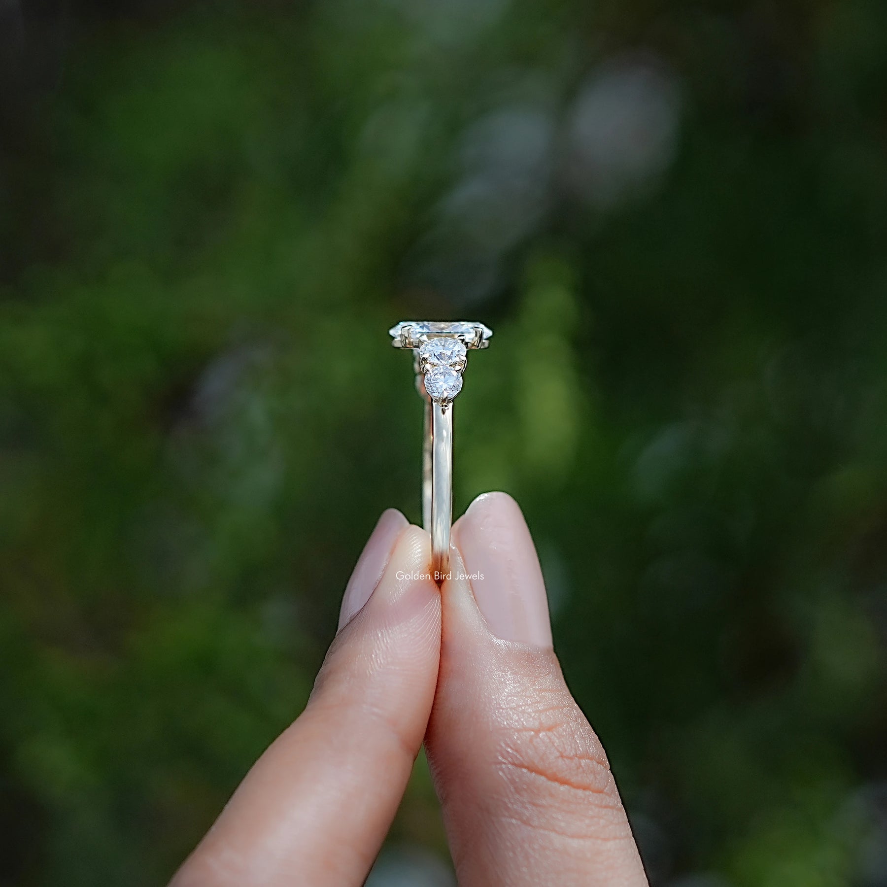 Oval Cut Lab Grown Diamond Five Stone Ring