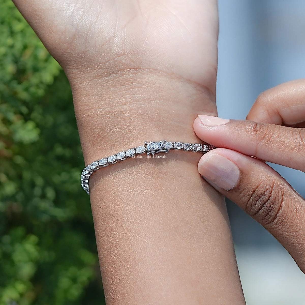 Back View Of Oval Cut Tennis Bracelet