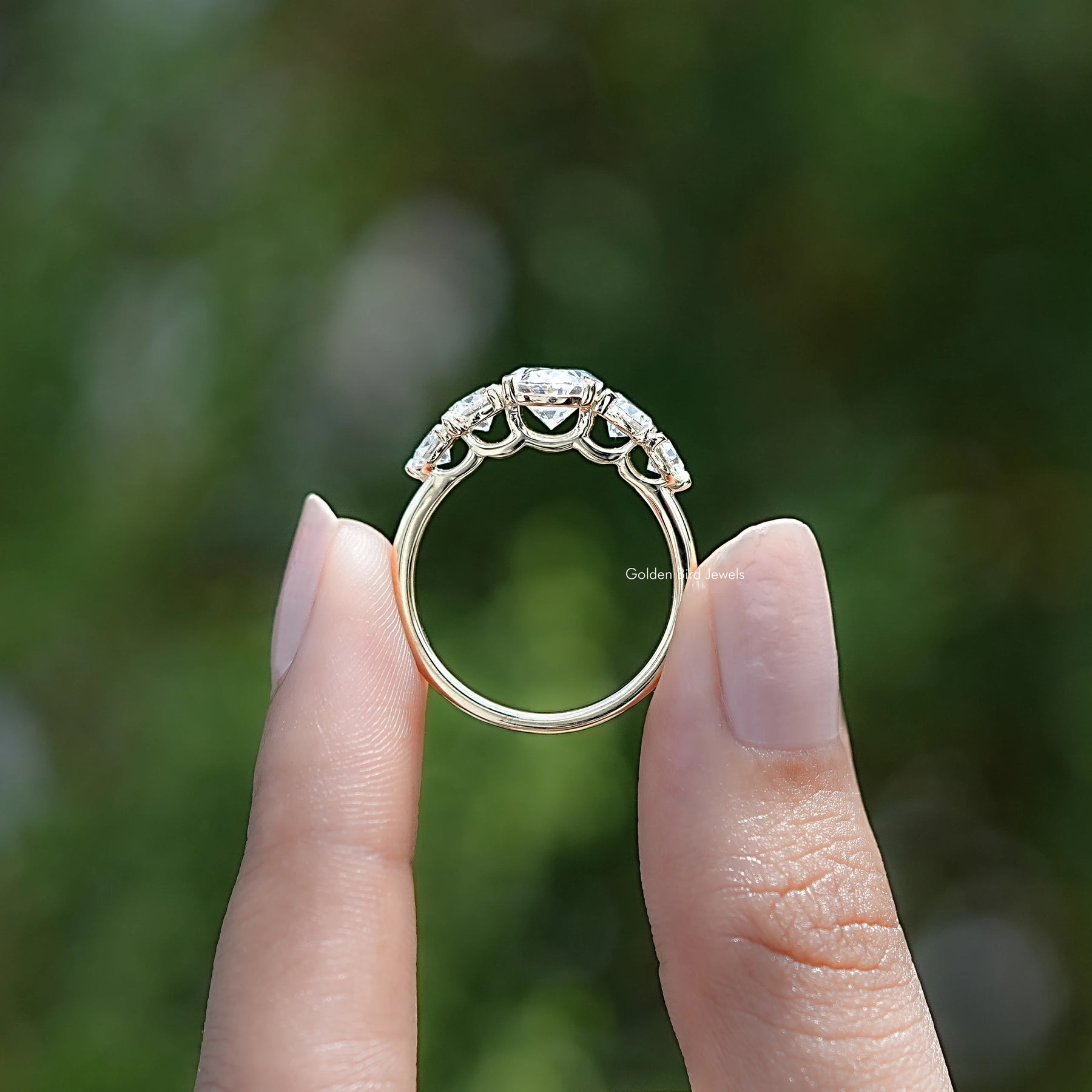 Oval Cut Lab Grown Diamond Five Stone Ring