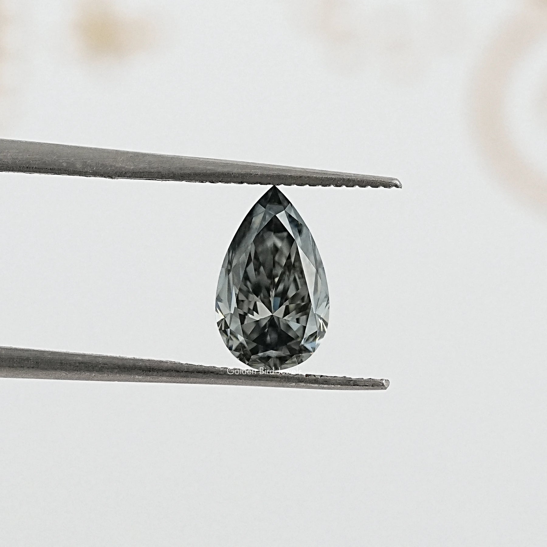 Gray Pear Cut Loose Moissanite Stone