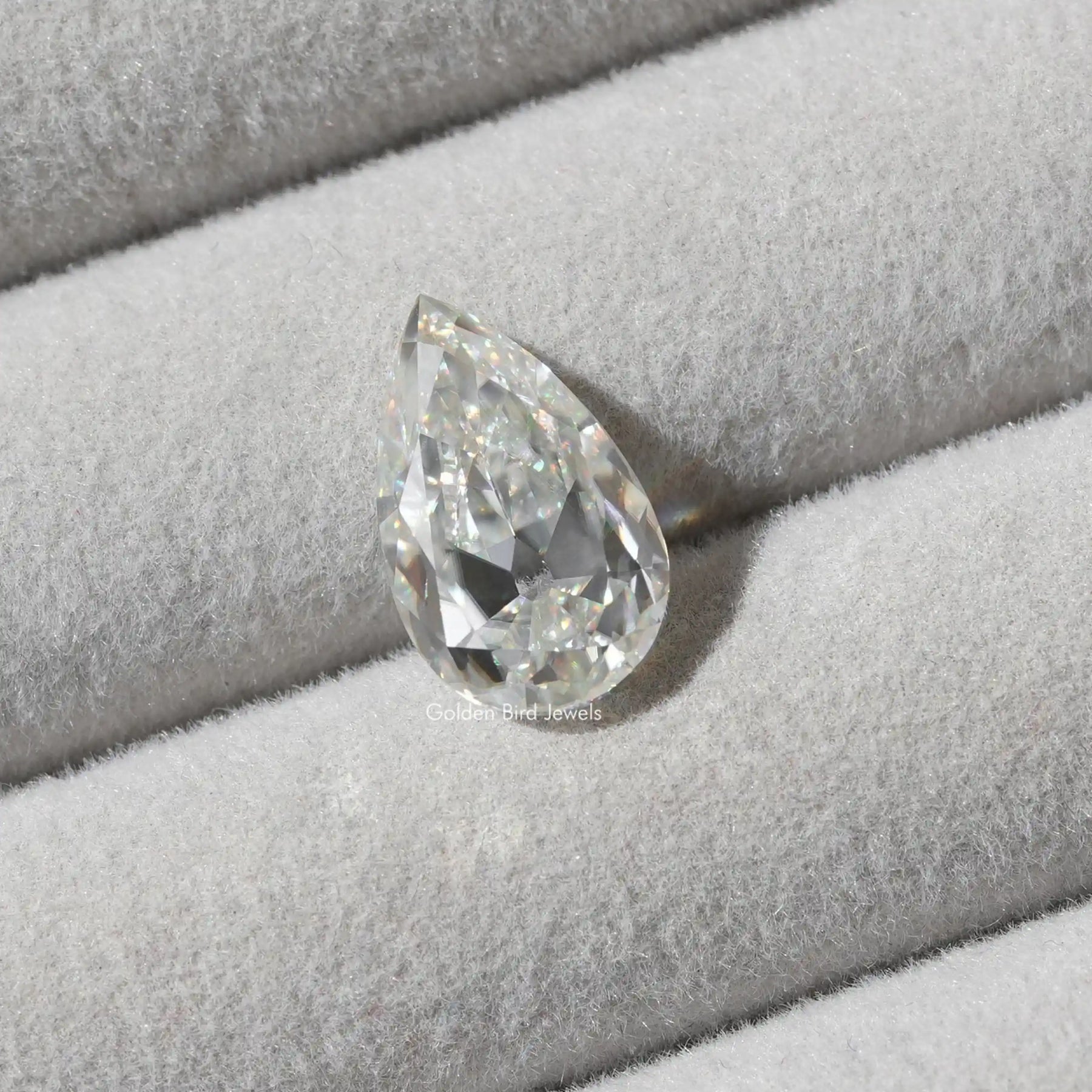Top View Of Moissanite Pear Cut Loose Stone