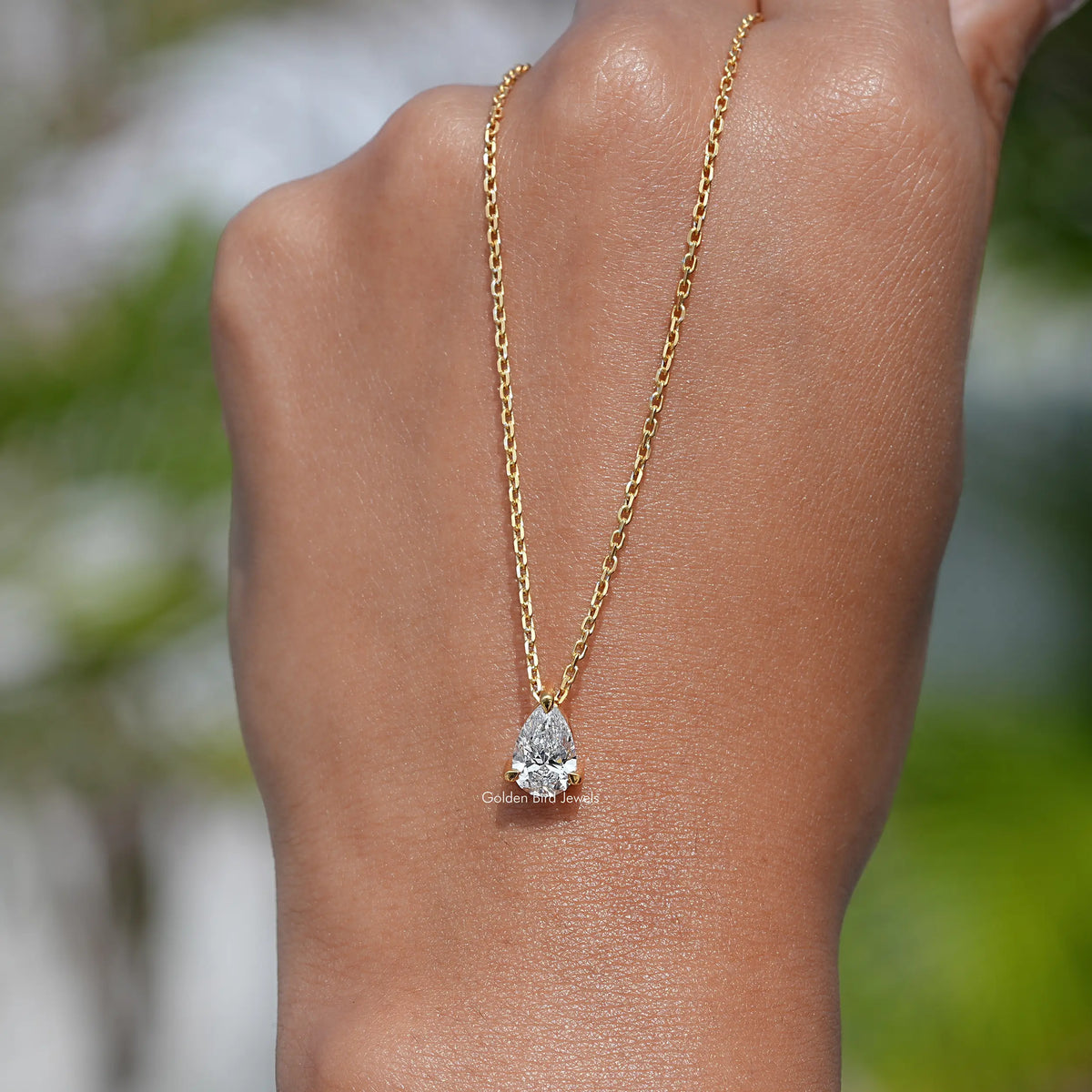 View of lab diamond pendant for women