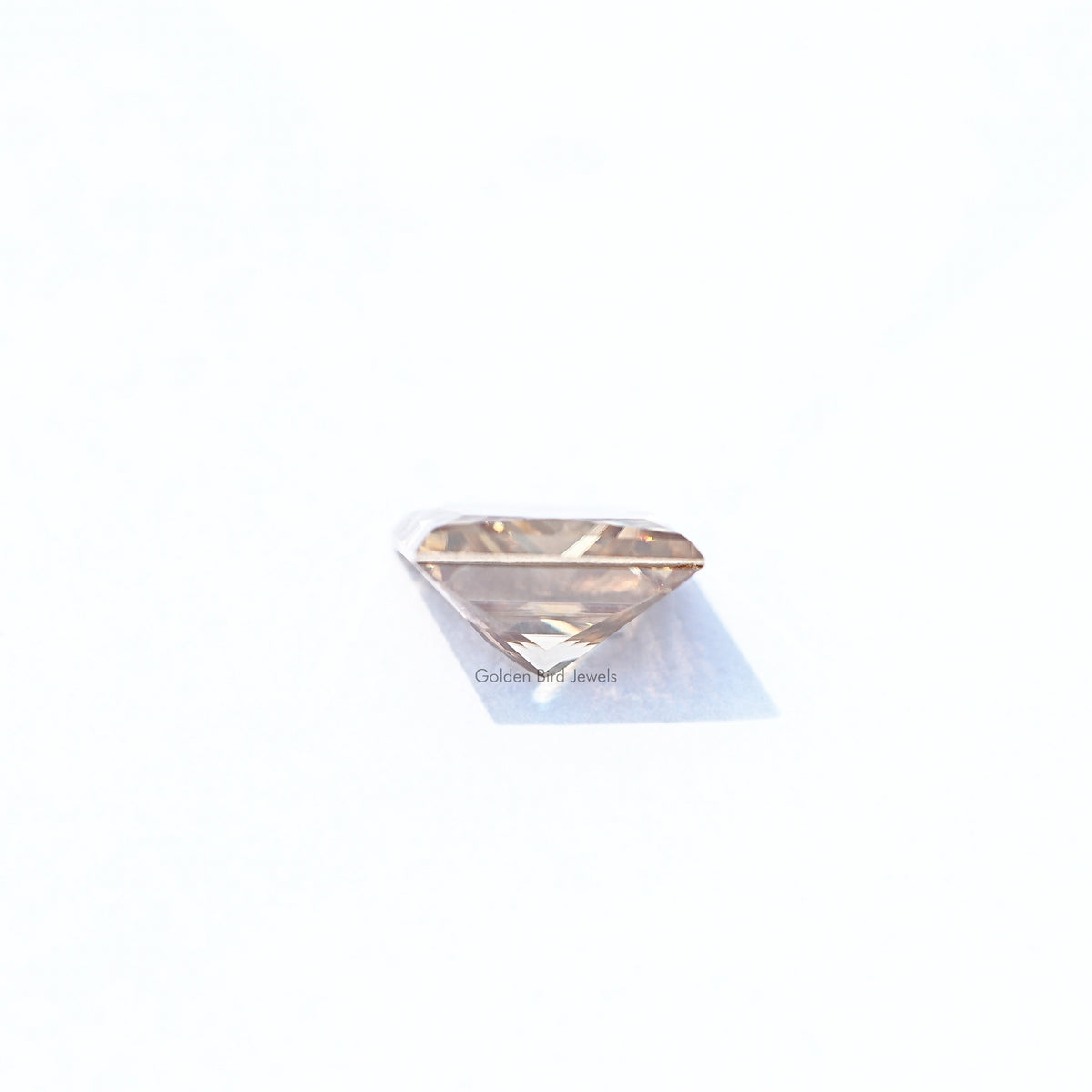 Side View OF Orange Princess Cut Loose Moissanite