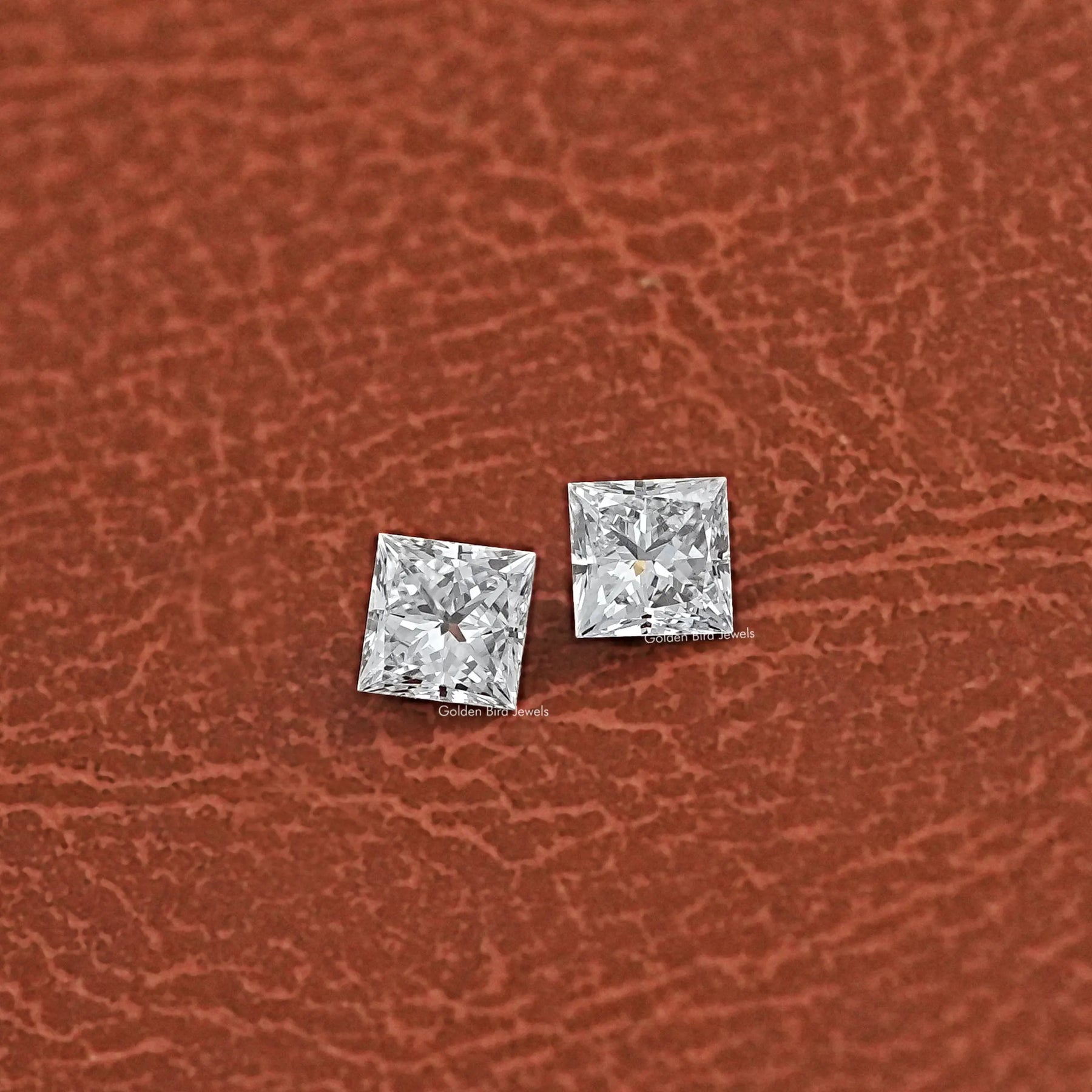 Top View of Lab Grown Princess Cut Matching Pair
