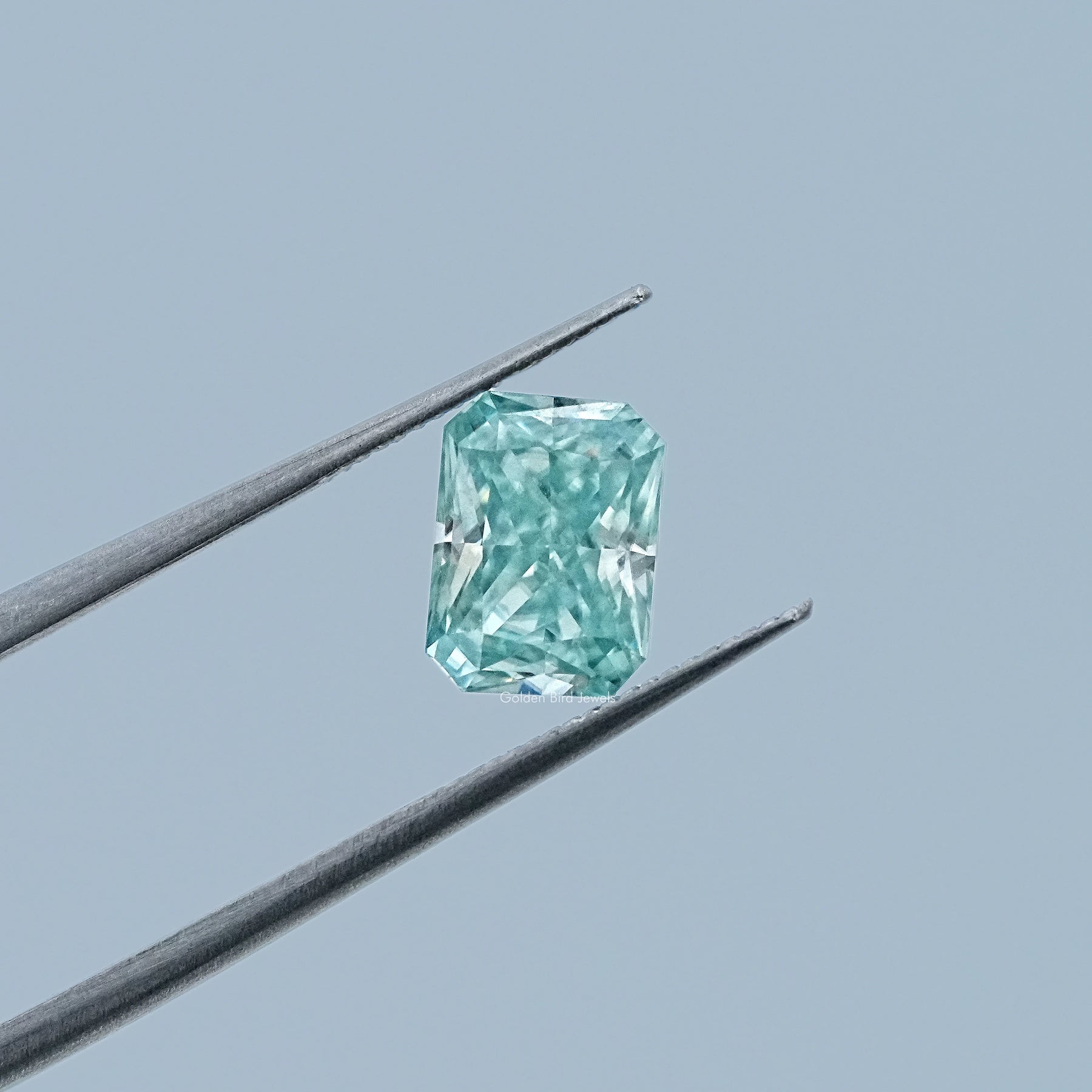 Radiant Cut Loose Moissanite in Blue tone