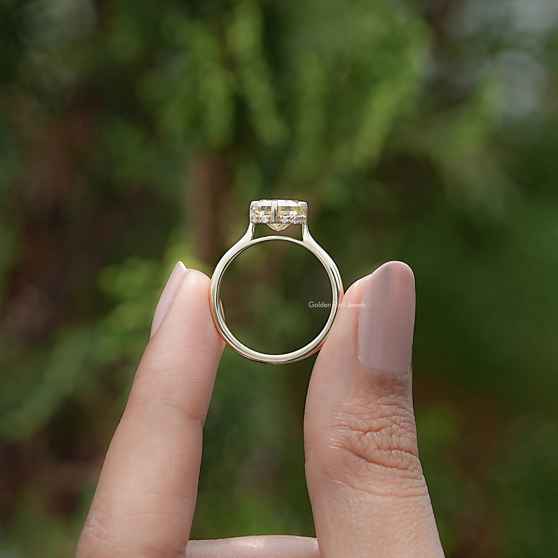 Yellow Radiant Cut Moissanite Engagement Ring