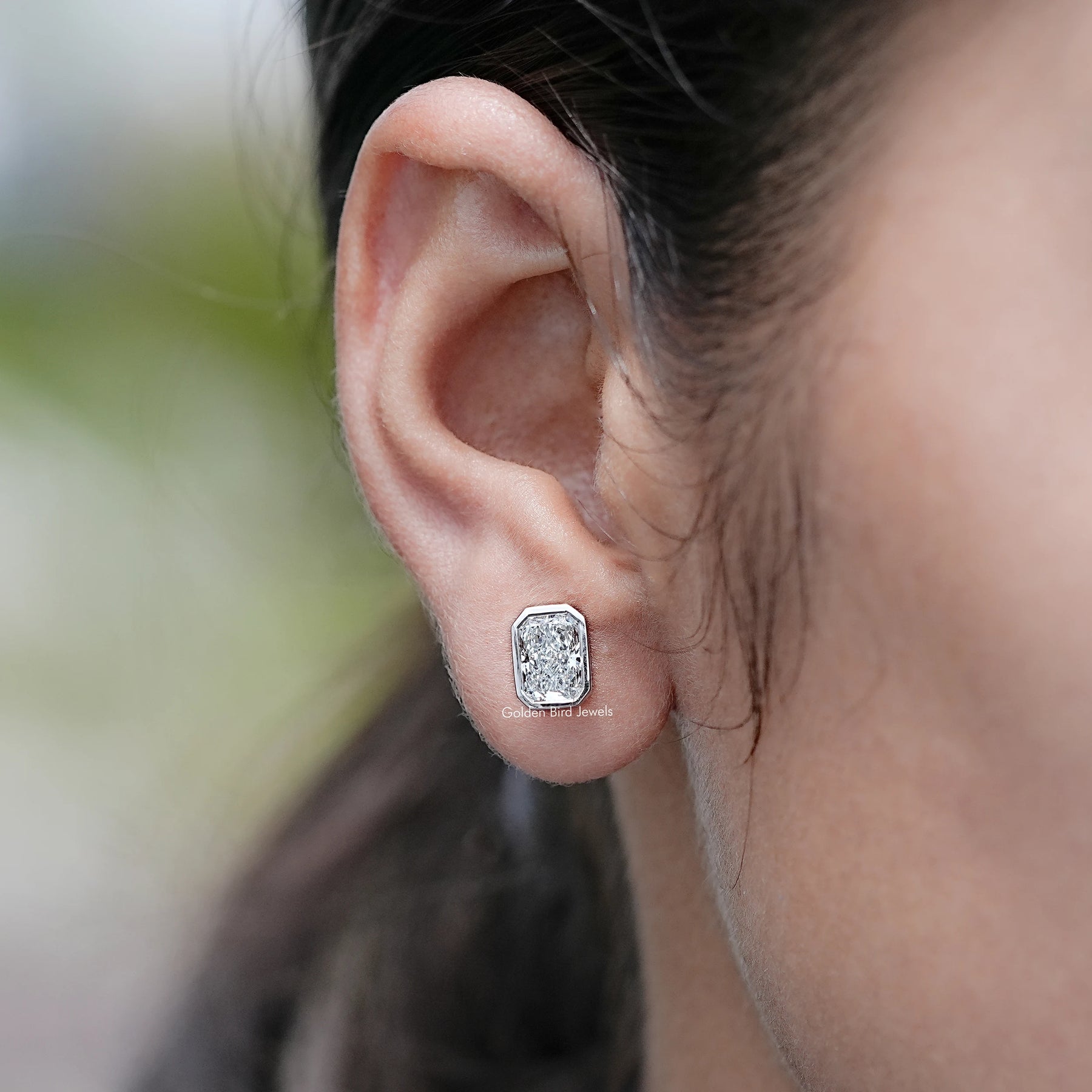 Radiant Cut Lab Grown Diamond Stud Earrings