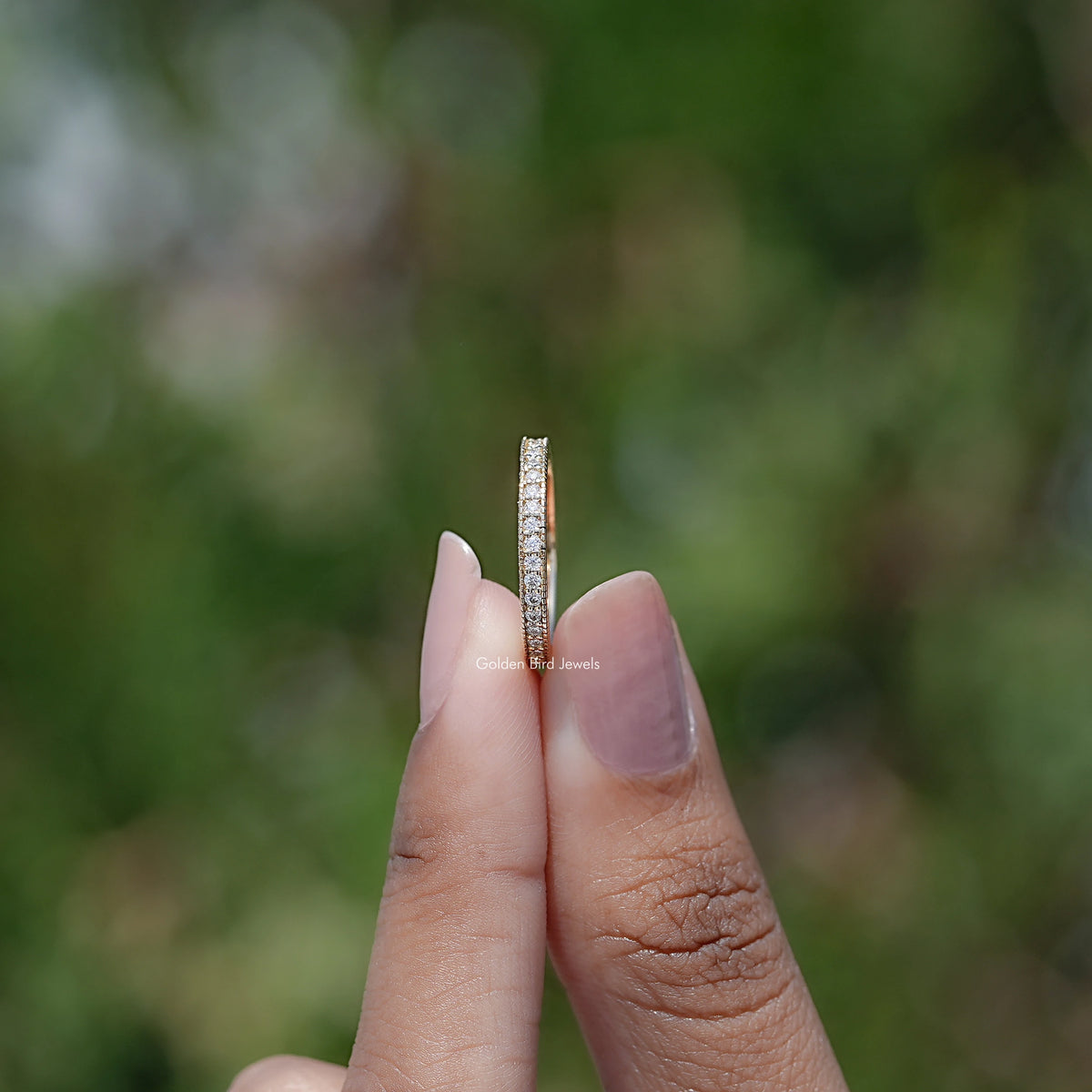 Round Cut Lab Diamond Full Eternity Wedding Band