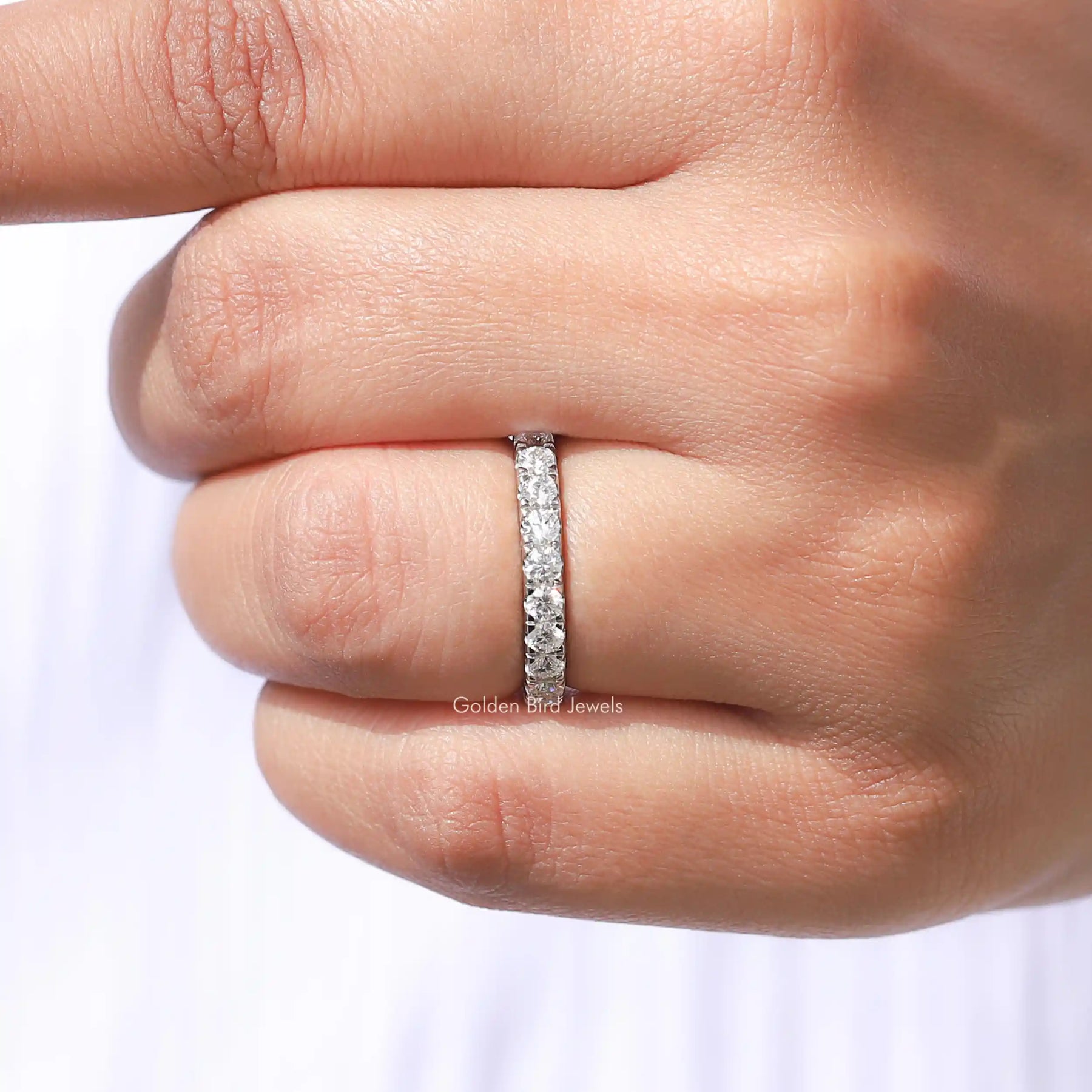 Round Cut Moissanite Eternity Stacking Band