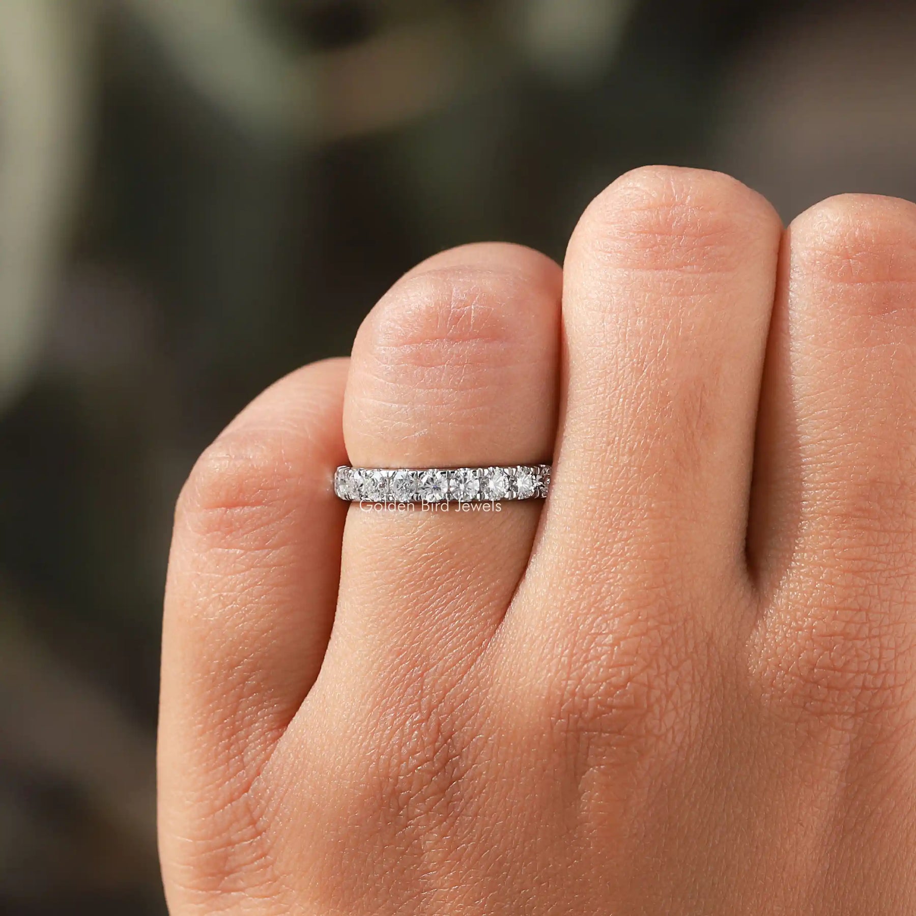 Round Cut Moissanite Eternity Stacking Band