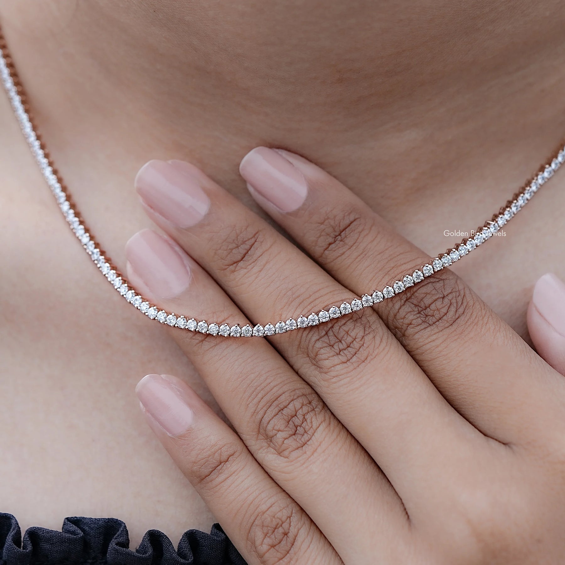 Front Angle of Round Moissanite Solitaire Pendant