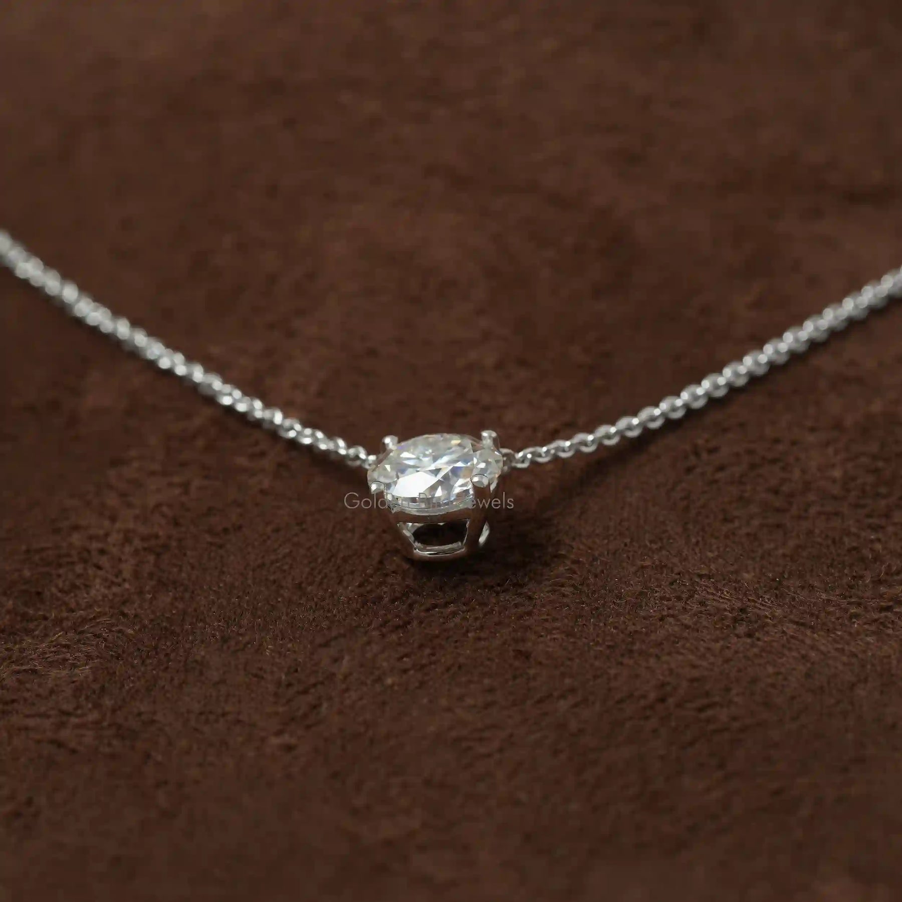 Close view of moissanite chain bracelet in secure setting