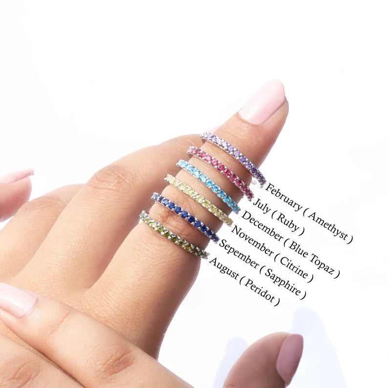 Peridot and sapphire eternity band sale