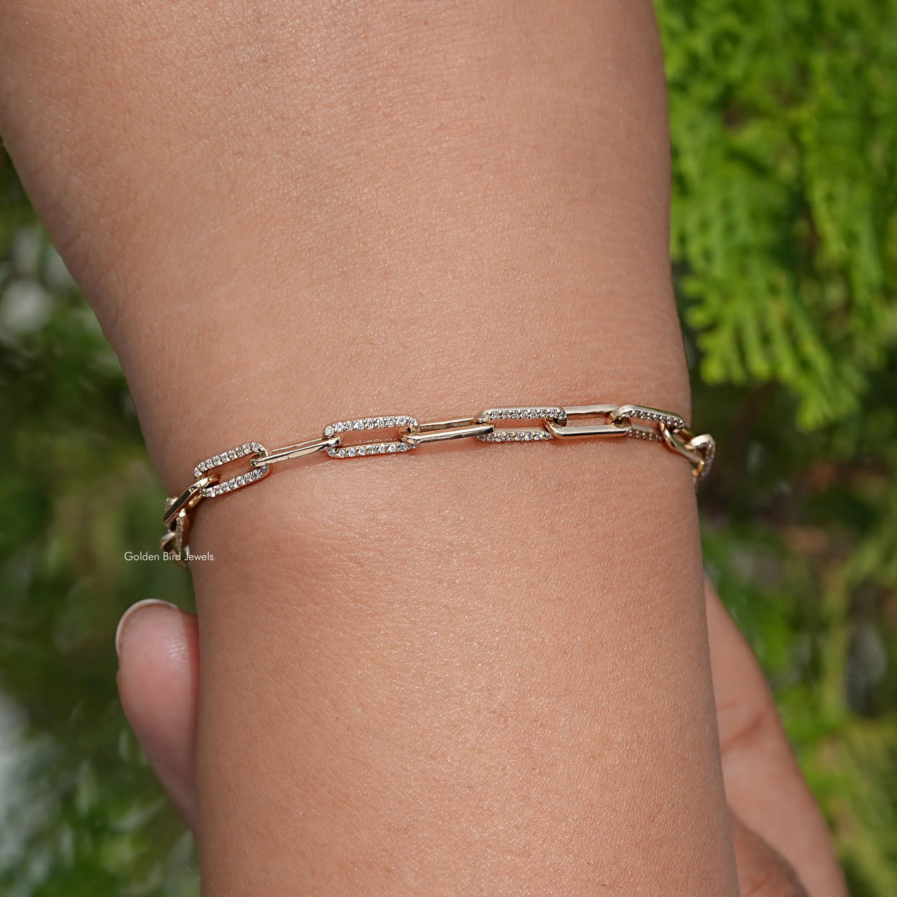 View Of Round Cut lab Diamond Link Bracelet