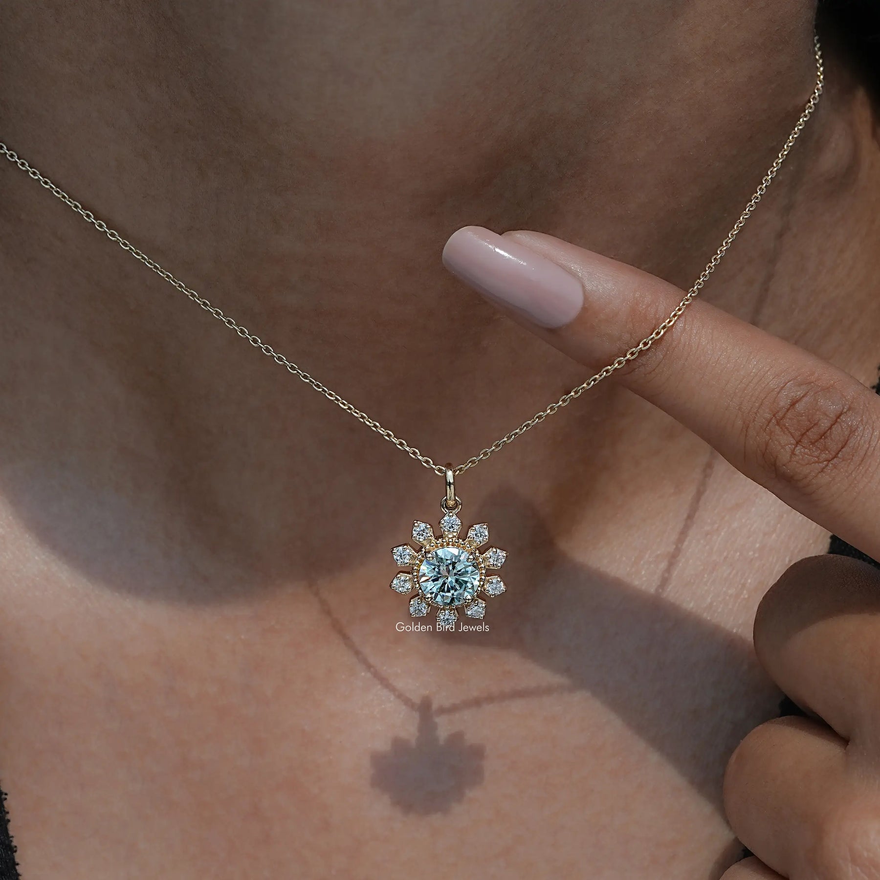 Full view of moissanite bracelet in unique shape