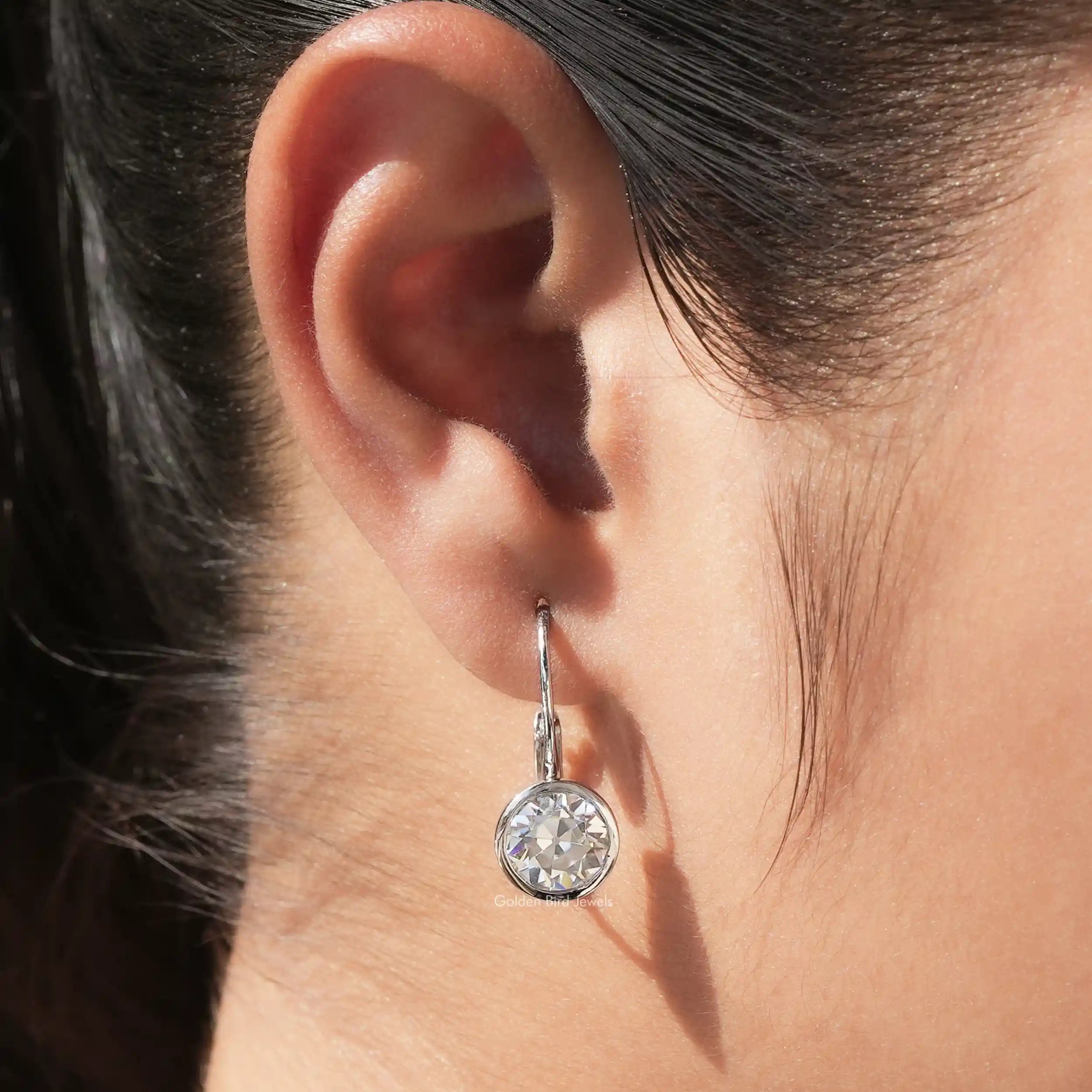 Moissanite leverback earrings discount