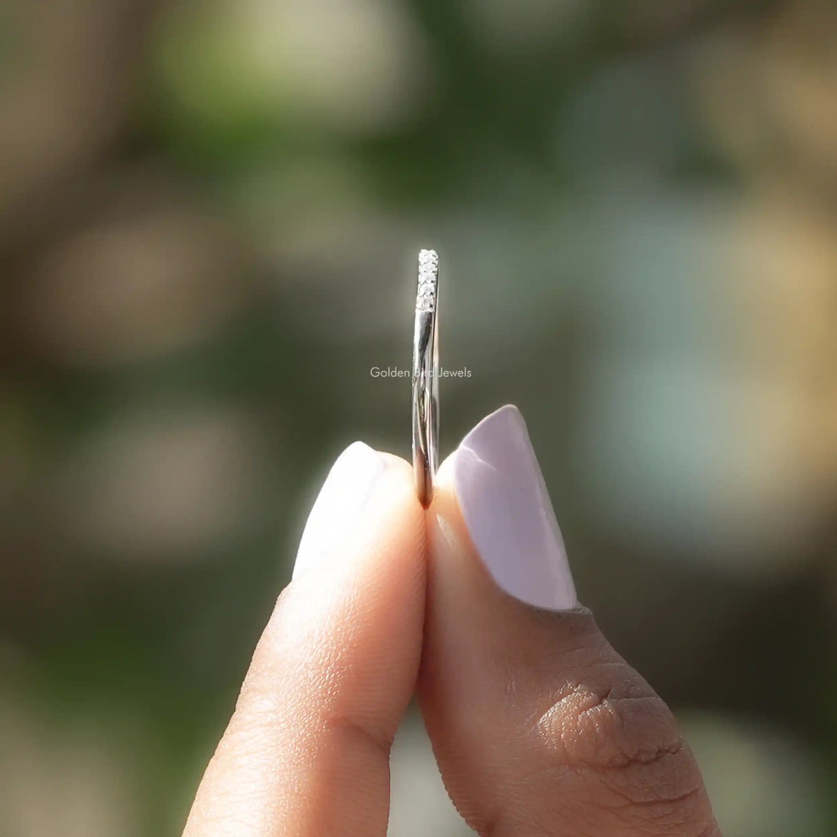 Round Moissanite Open Cuff Matching Band