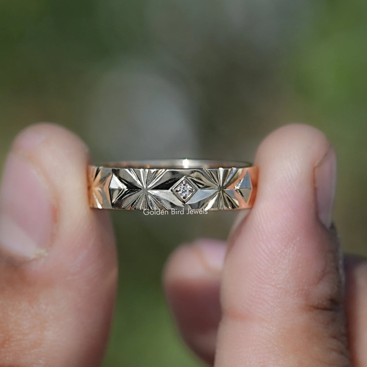 Round Shaped Lab Diamond Men's Band