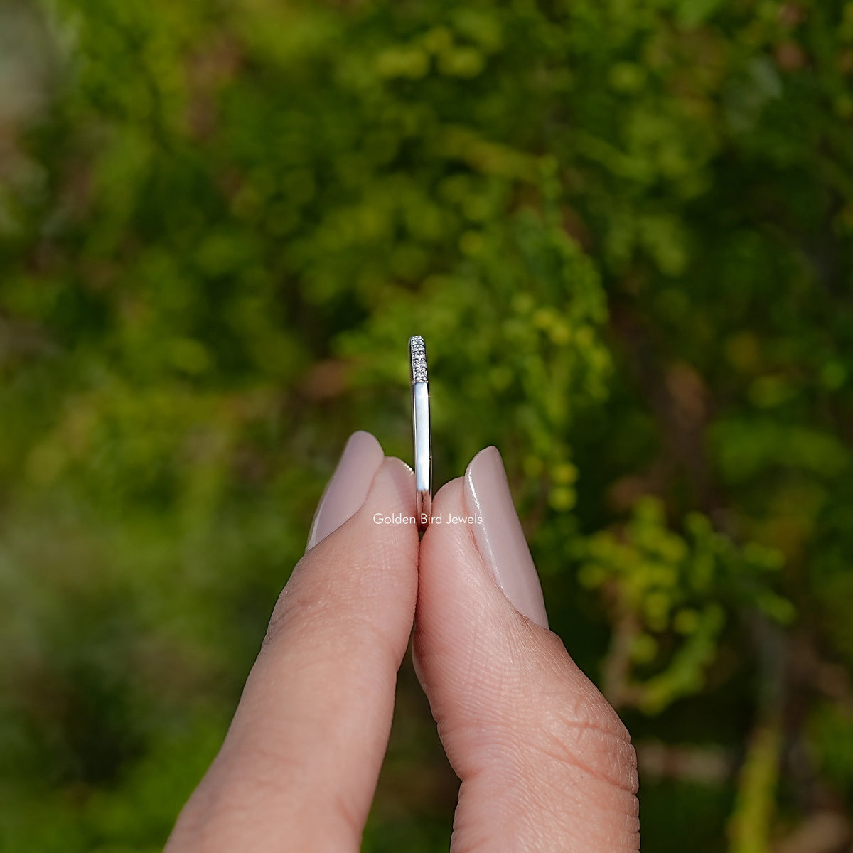 Round Shaped Moissanite Open Cuff Band