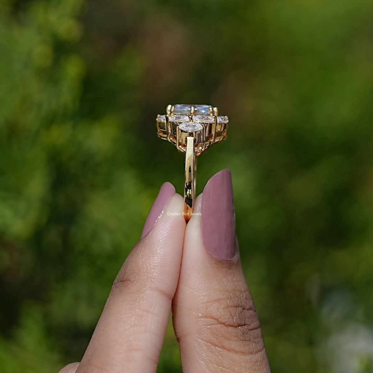 Step Cut Cushion Moissanite Art Deco Ring