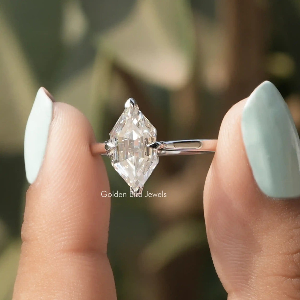 Step Cut Dutch Marquise Moissanite Solitaire Ring