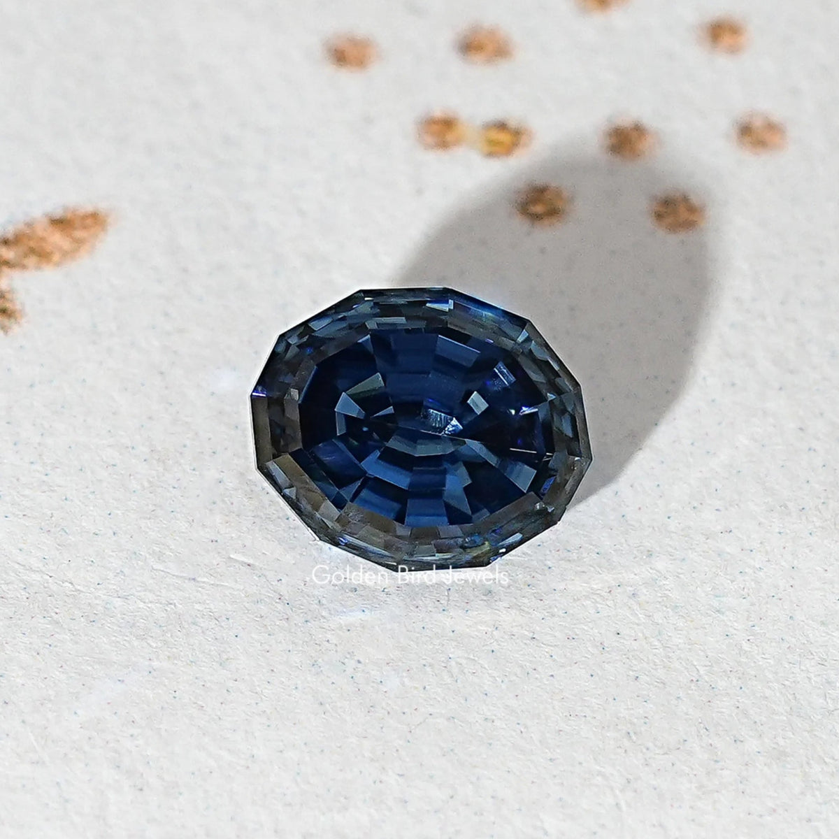 Blue Sapphire Step Cut Oval Loose Moissanite