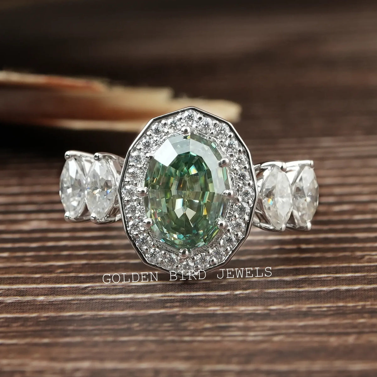 Step Cut Oval Moissanite Proposal Ring