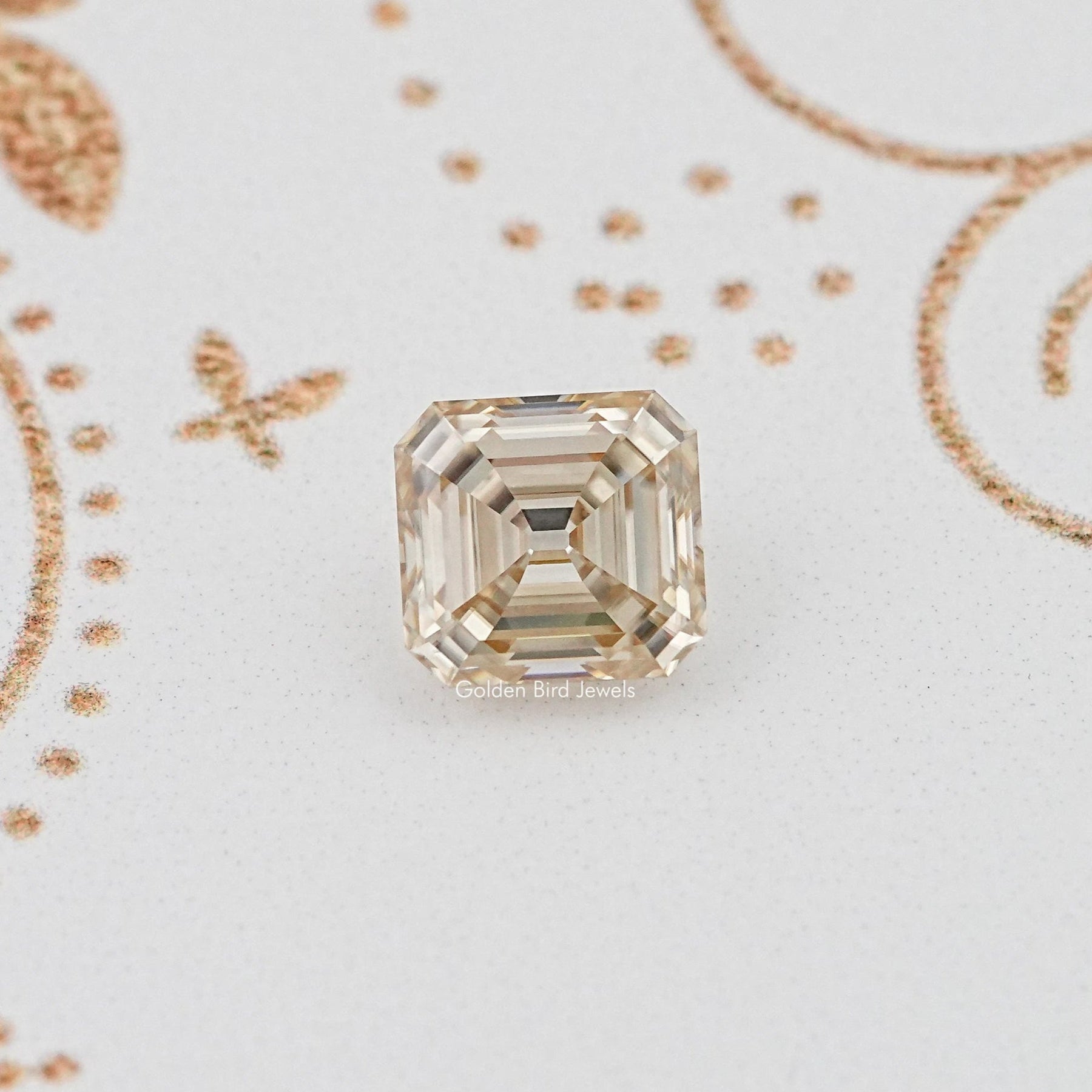 Yellow Old Mine Asscher Cut Loose Moissanite