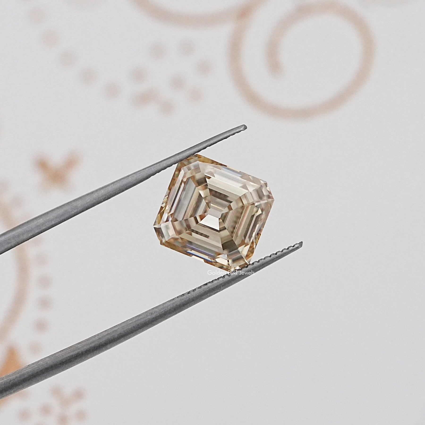 Yellow Old Mine Asscher Cut Loose Moissanite