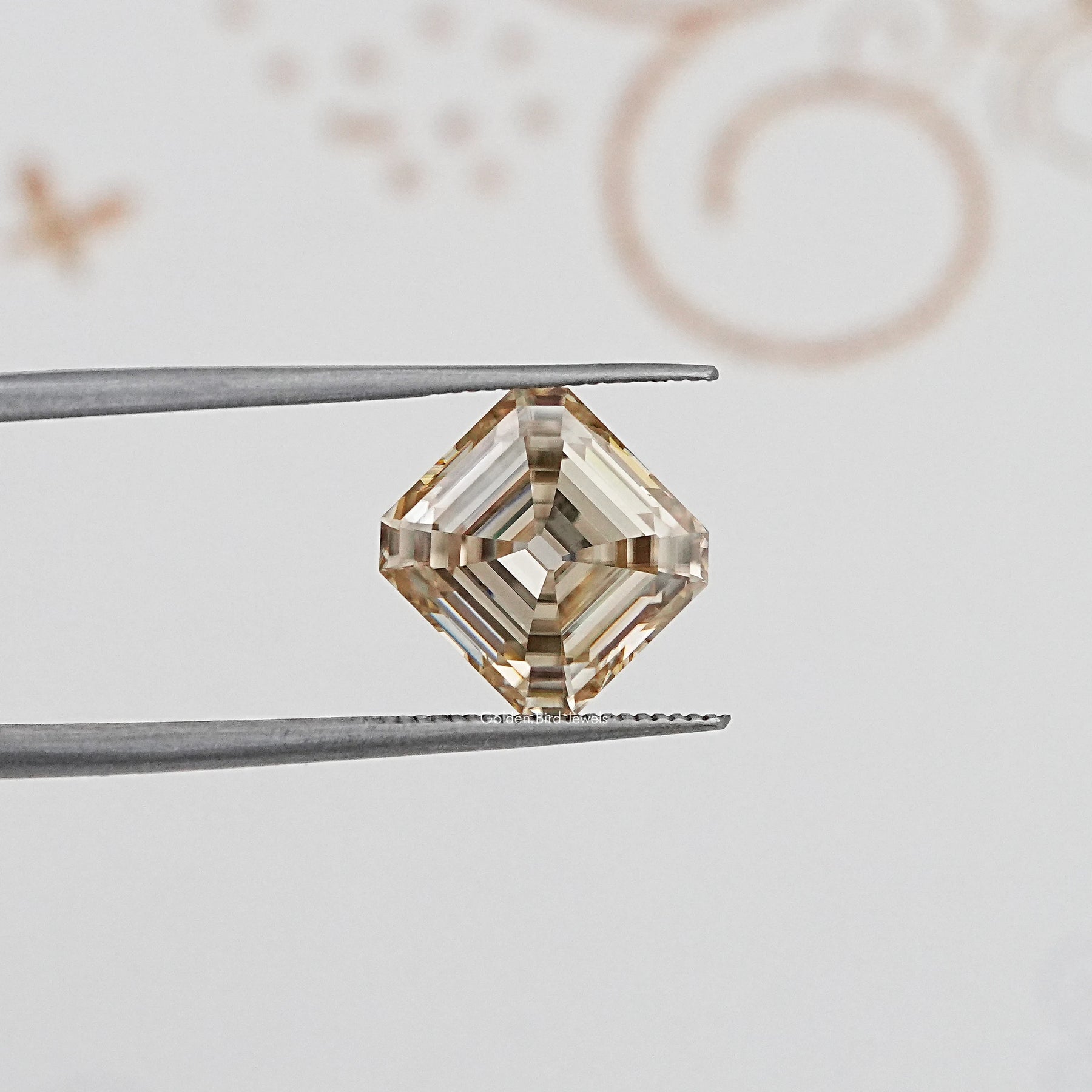Yellow Old Mine Asscher Cut Loose Moissanite